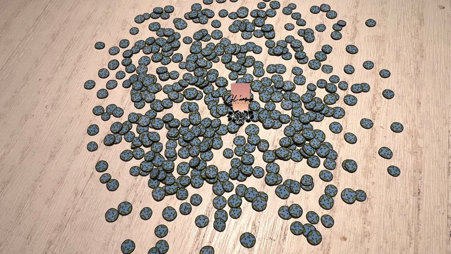 Smiley Earth Polymer Slices - 5mm Small