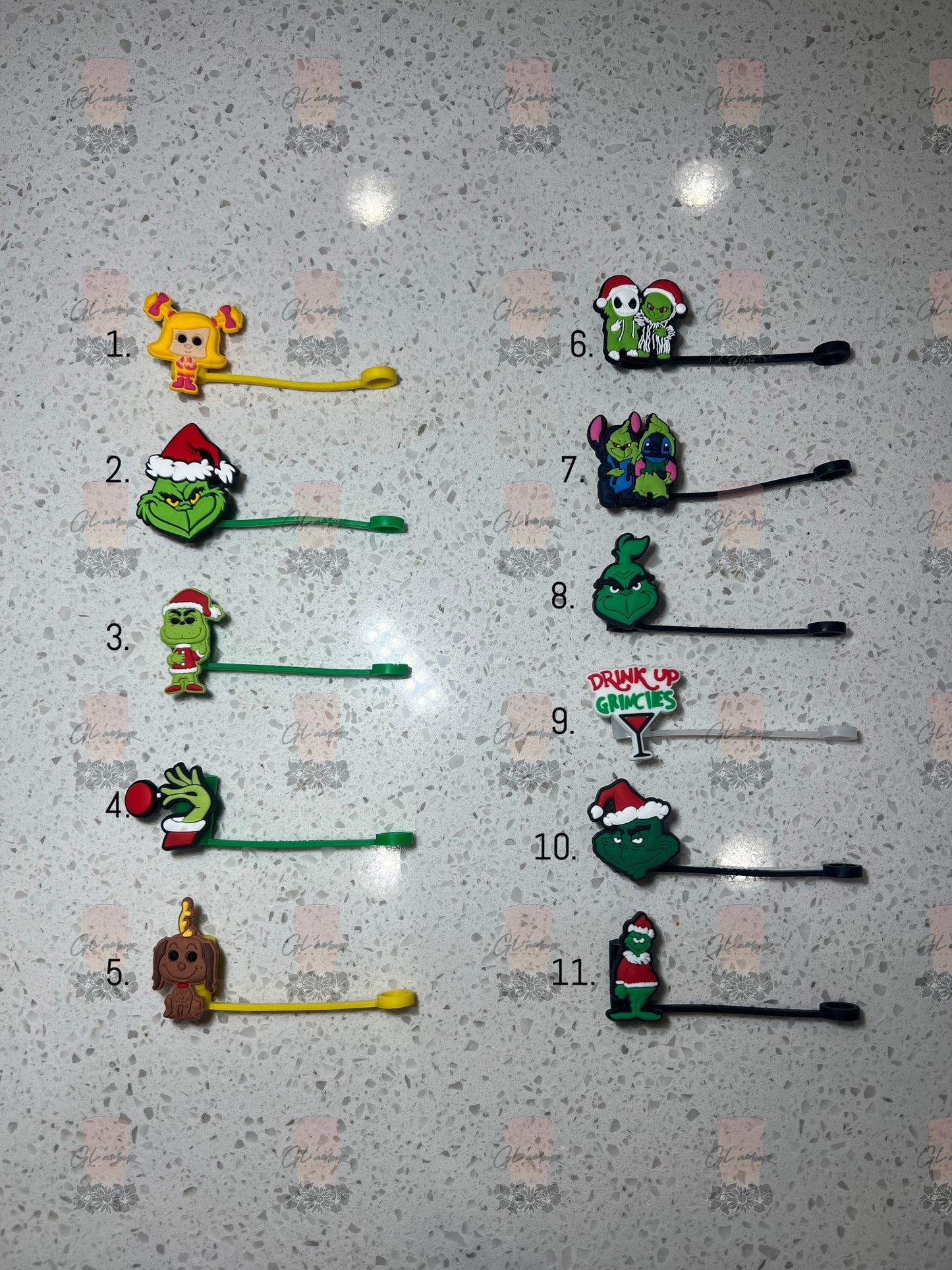 Grinch Straw Toppers