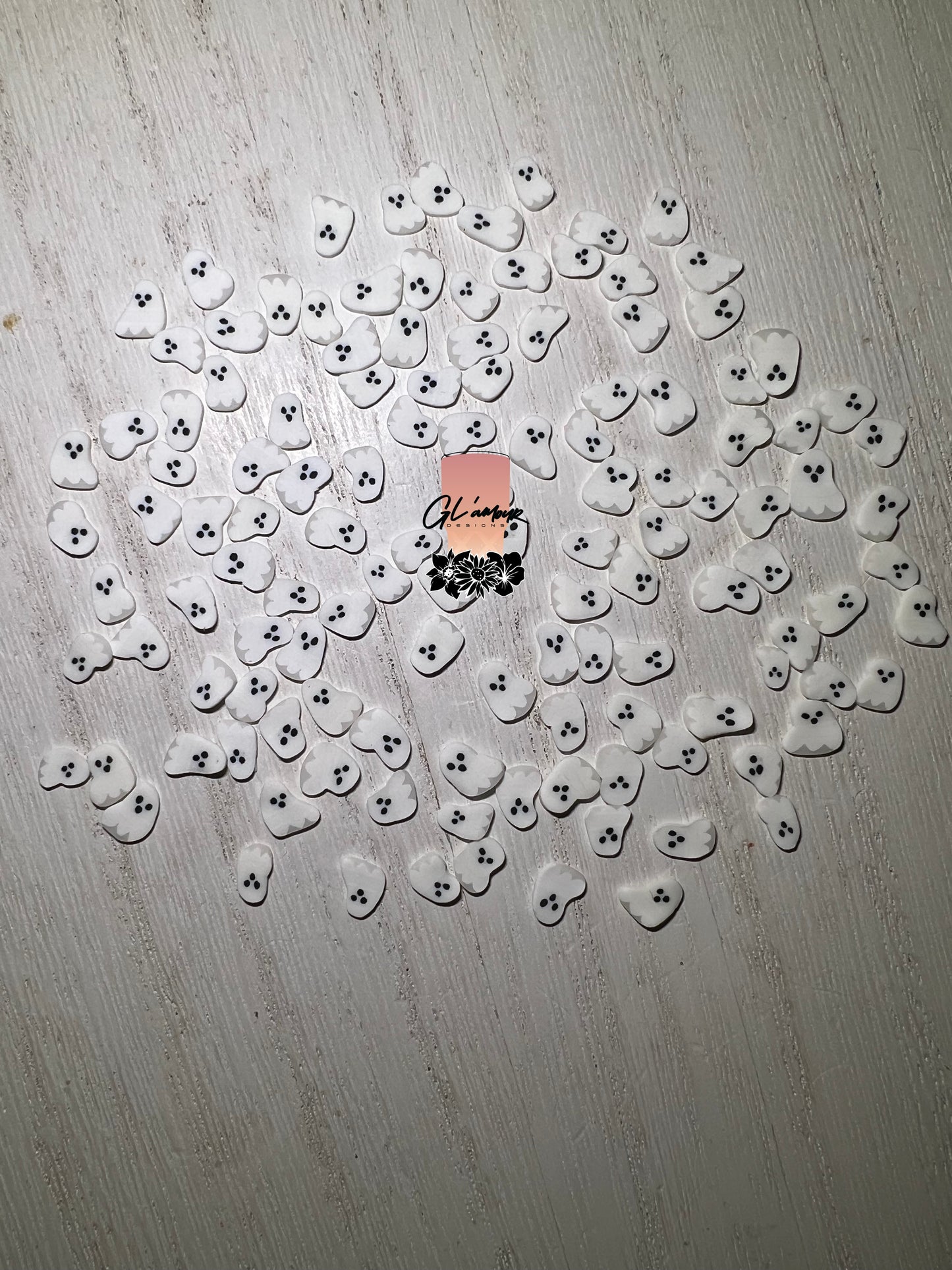 5mm White Ghost Polymer Slices -small