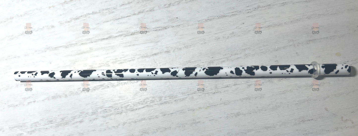 Cow Print Reusable Straw - 9 inches
