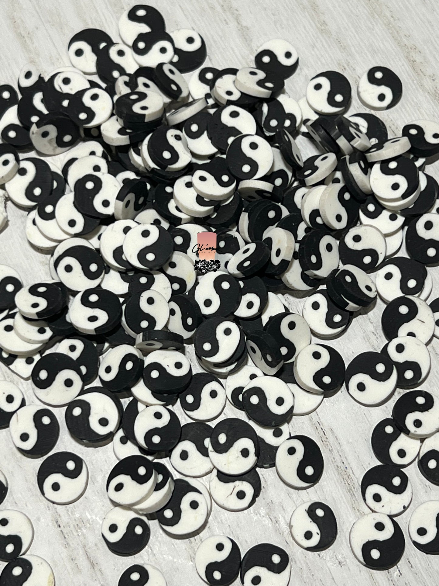 10mm Yin Yang Polymer Slices -large