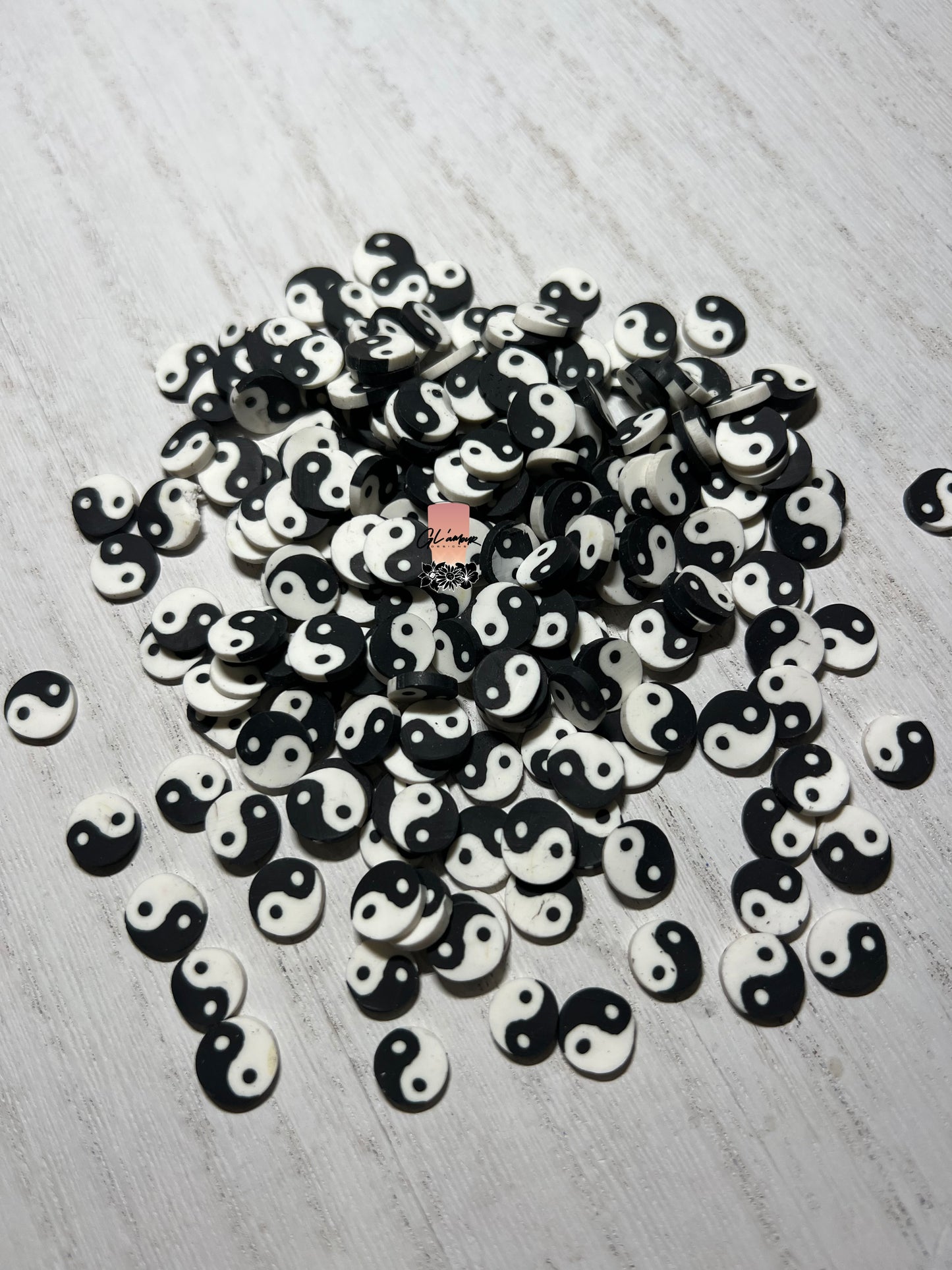 10mm Yin Yang Polymer Slices -large