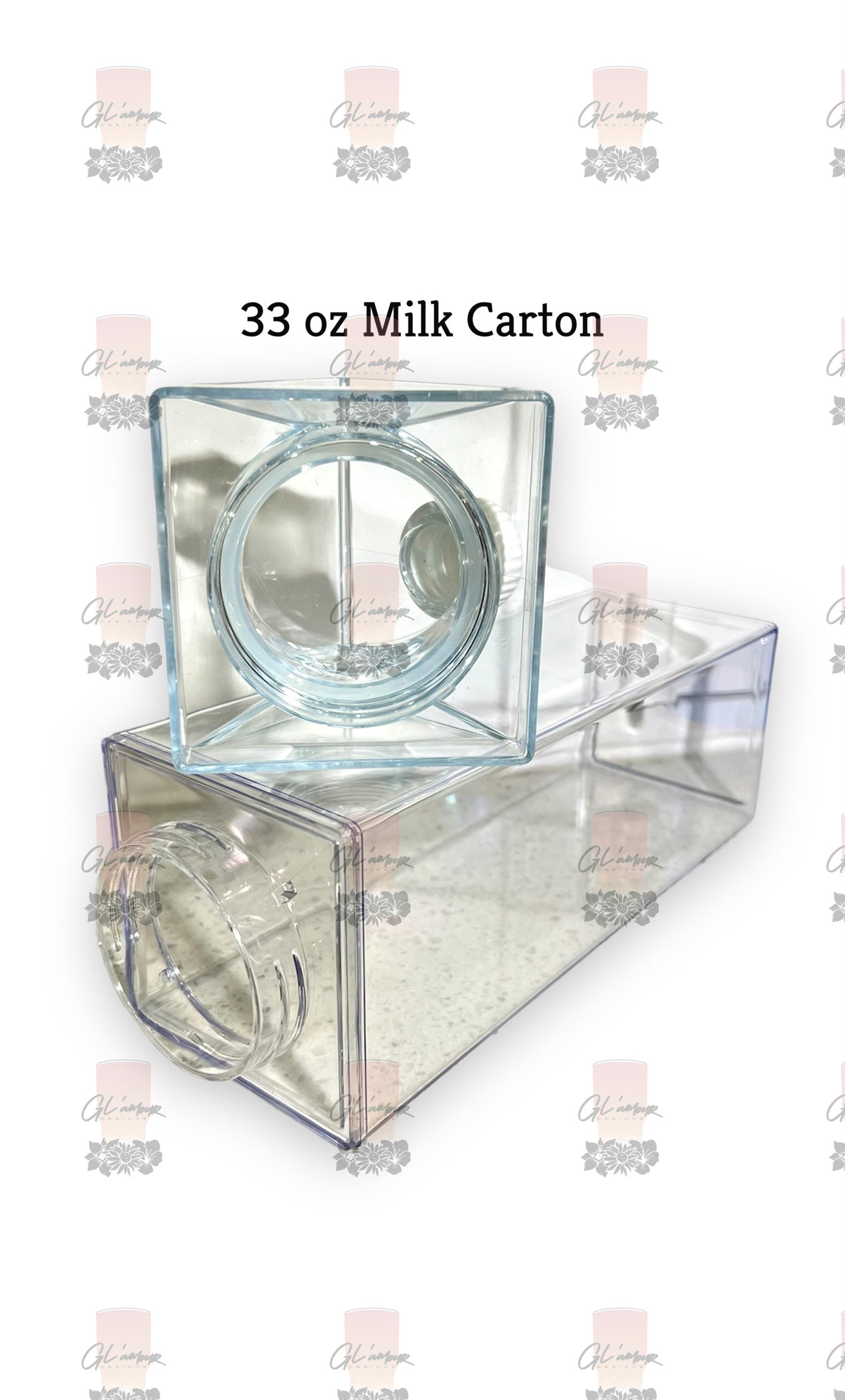 33 oz Milk Carton Acrylic Bottles