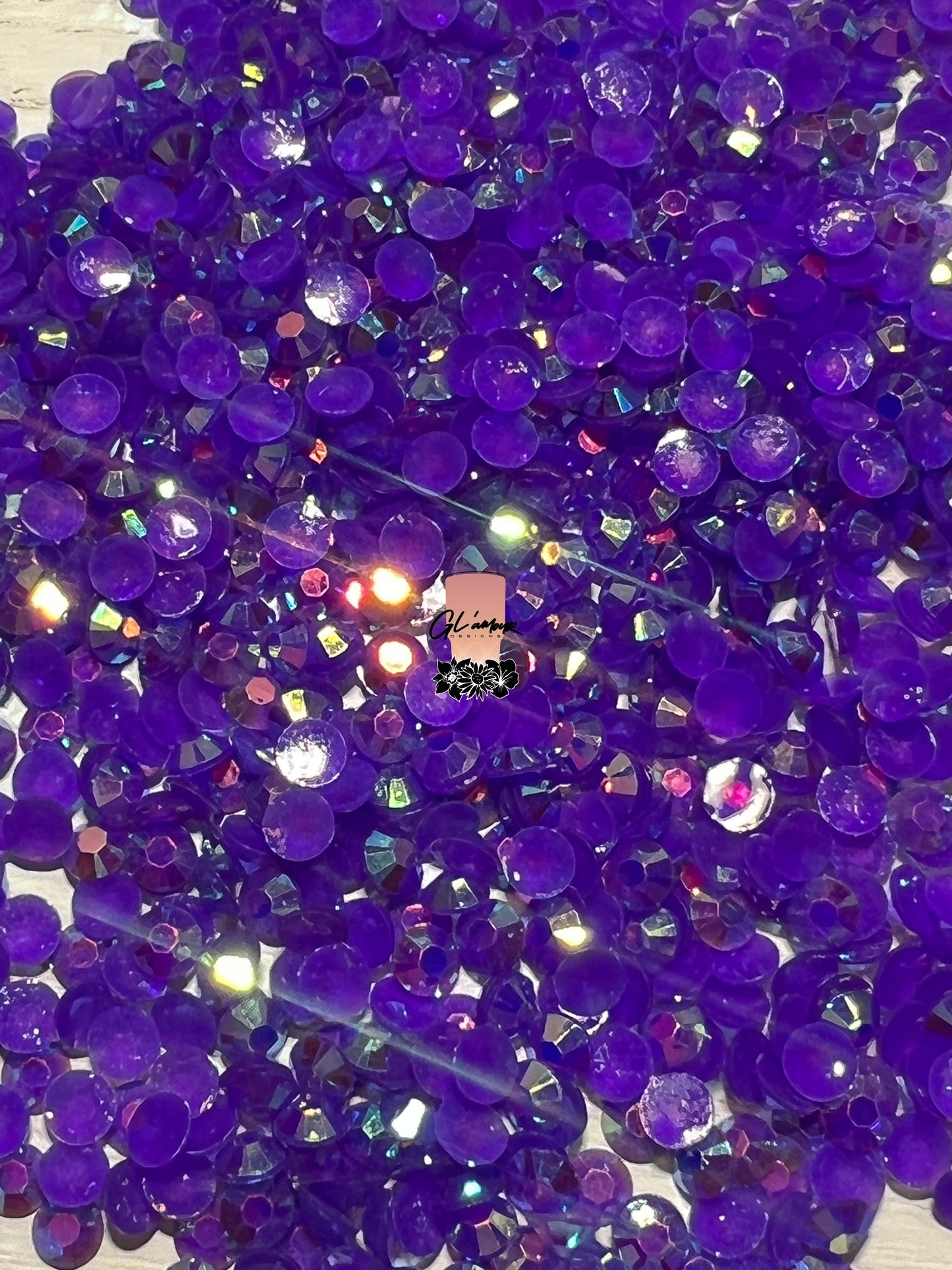 AB Jelly Amethyst Flat Back Resin Rhinestones - 1000 pcs