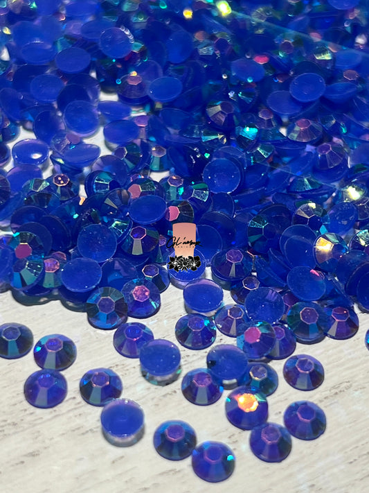 AB Jelly Sapphire Flat Back Resin Rhinestones - 1000 pcs