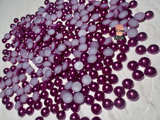 Amethyst Half Flat Back Pearls sizes 3mm-8mm