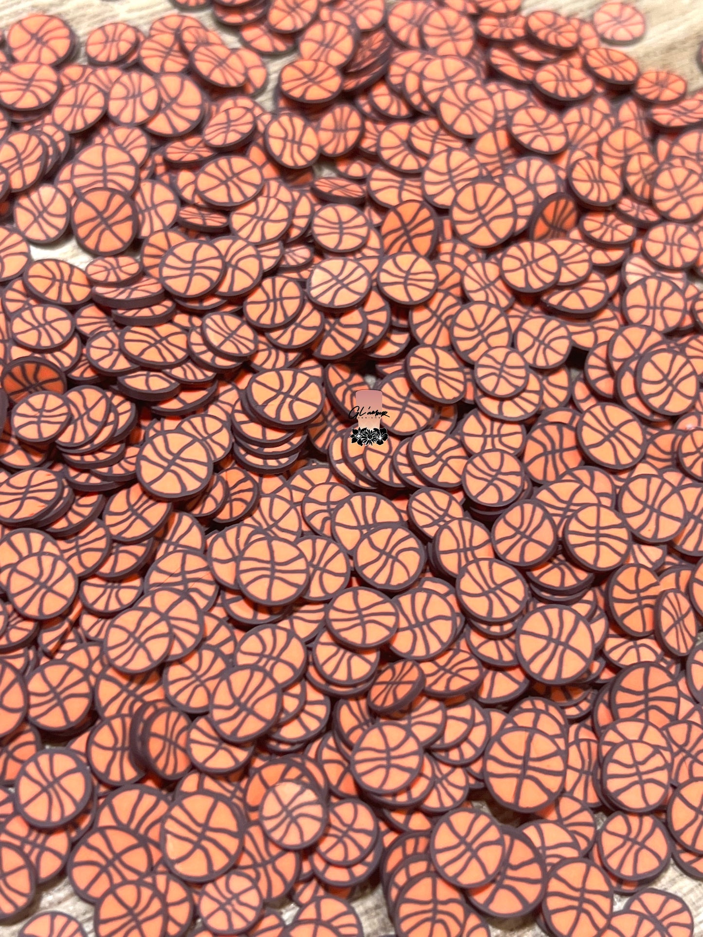 Basketball Polymer Slices -small 5mm