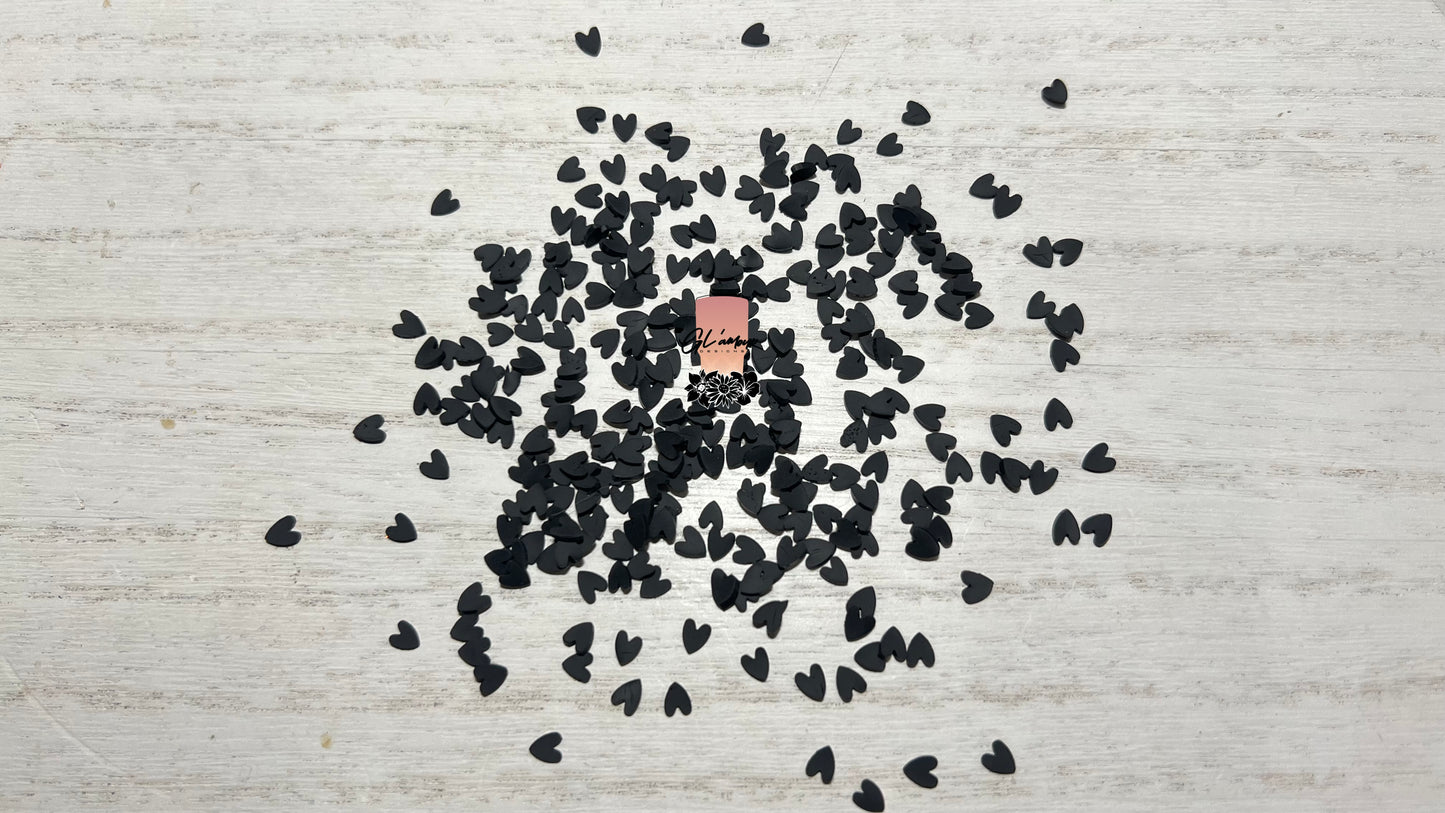 Black Heart Polymer Slices - 5mm Small