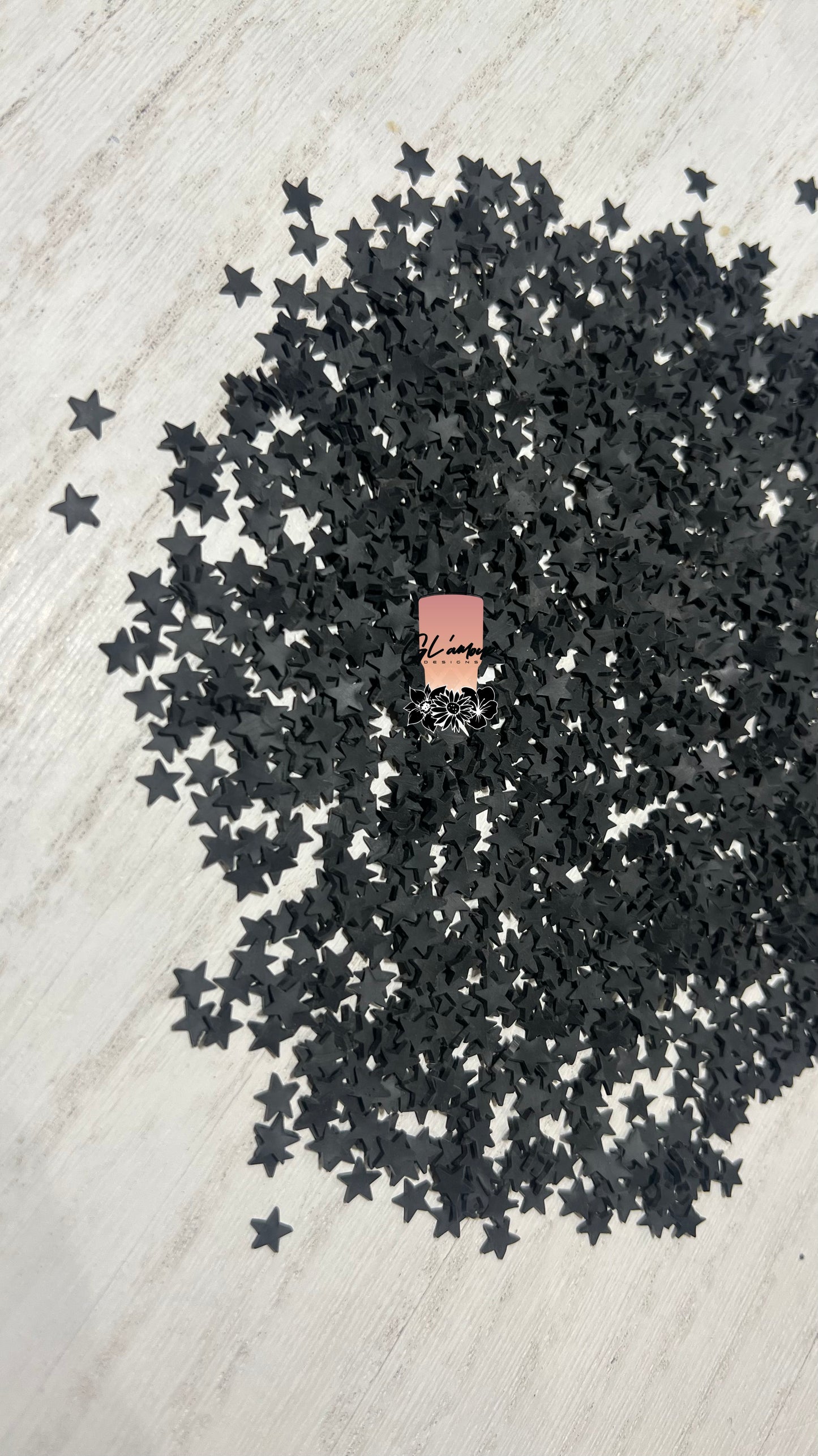 Black Star Polymer Slices -small 5mm