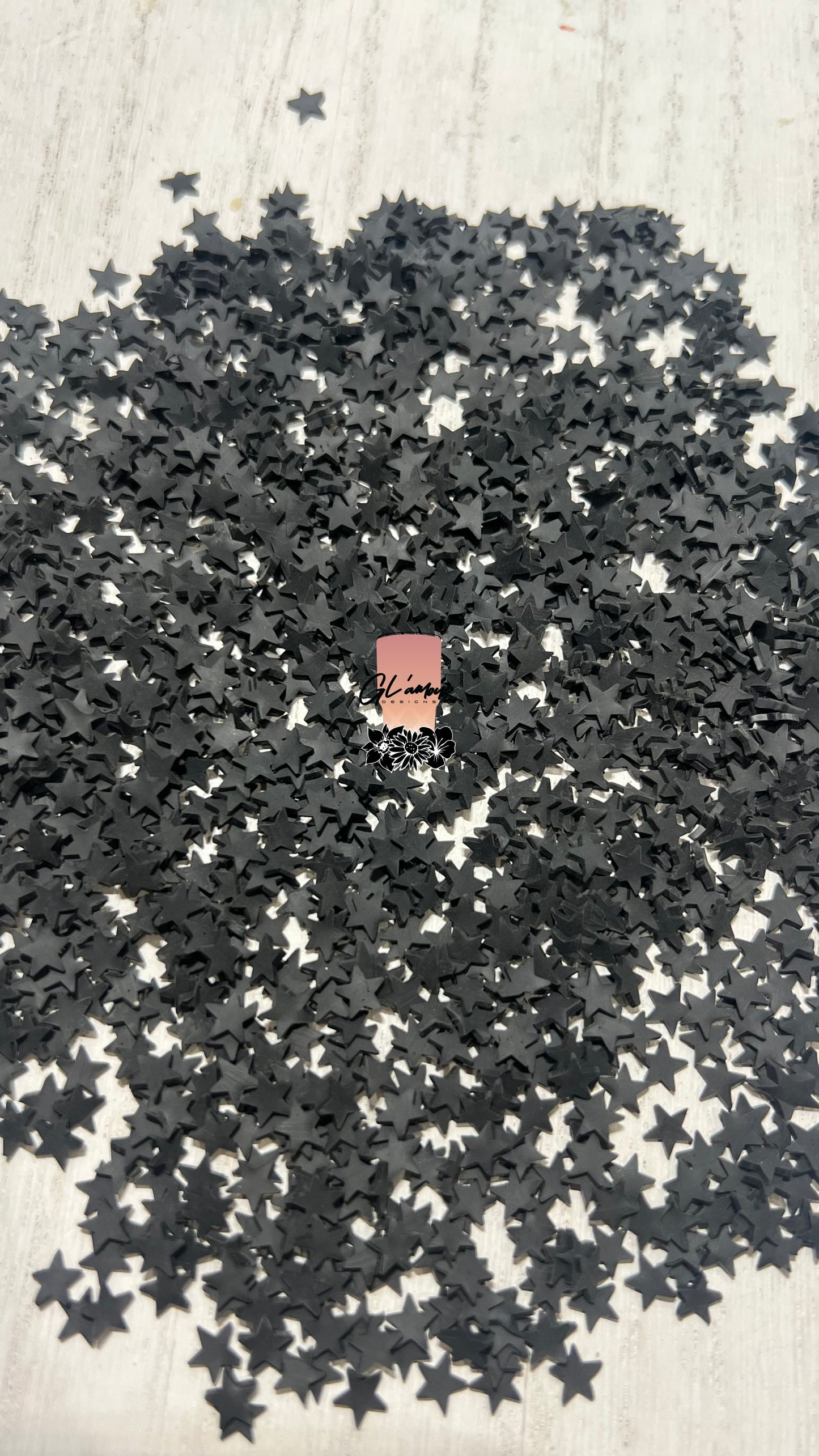 Black Star Polymer Slices -small 5mm