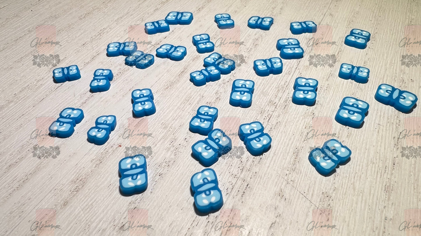 Blue Bow Polymer Slices- 10mm Large