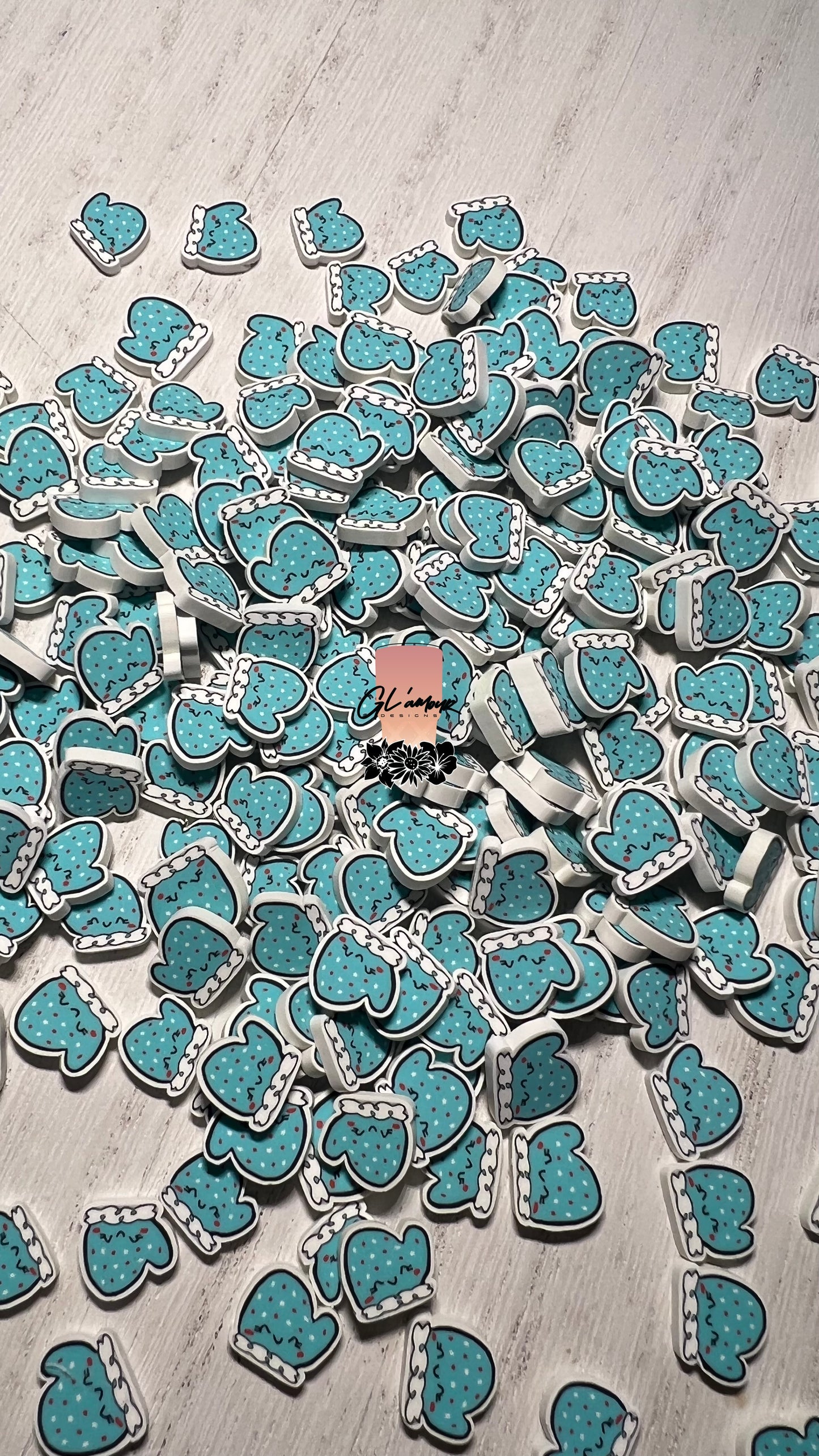 Blue Mitten Polymer Slices- 10mm Large
