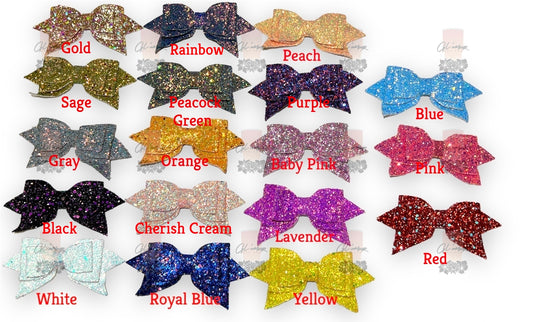 Glittery Bows with Rubber-band Attached For Tumblers