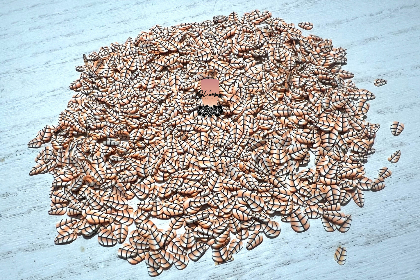 Brown Leaf Polymer Slices -small 5mm