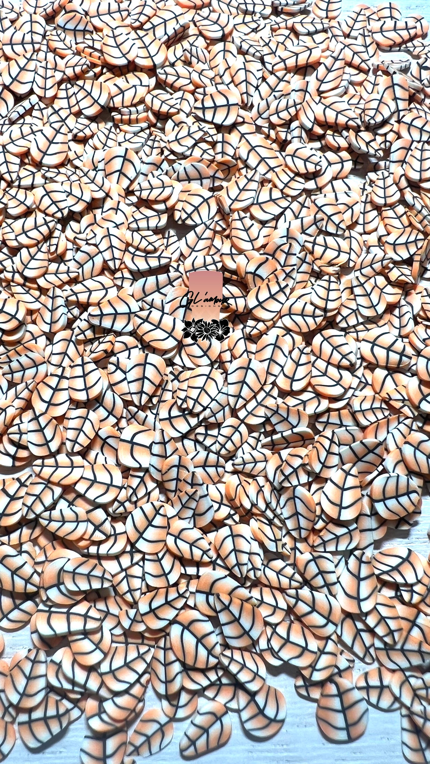 Brown Leaf Polymer Slices -small 5mm