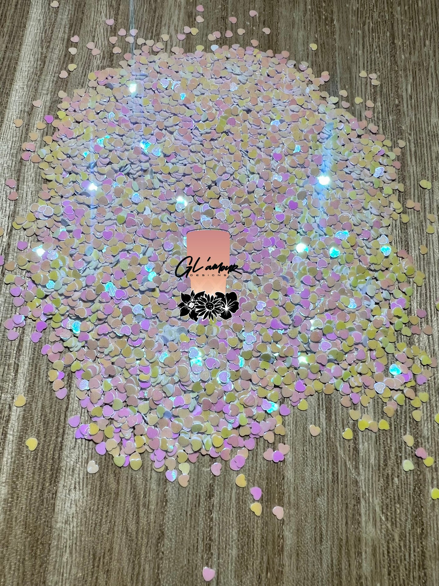 White Heart Glitter