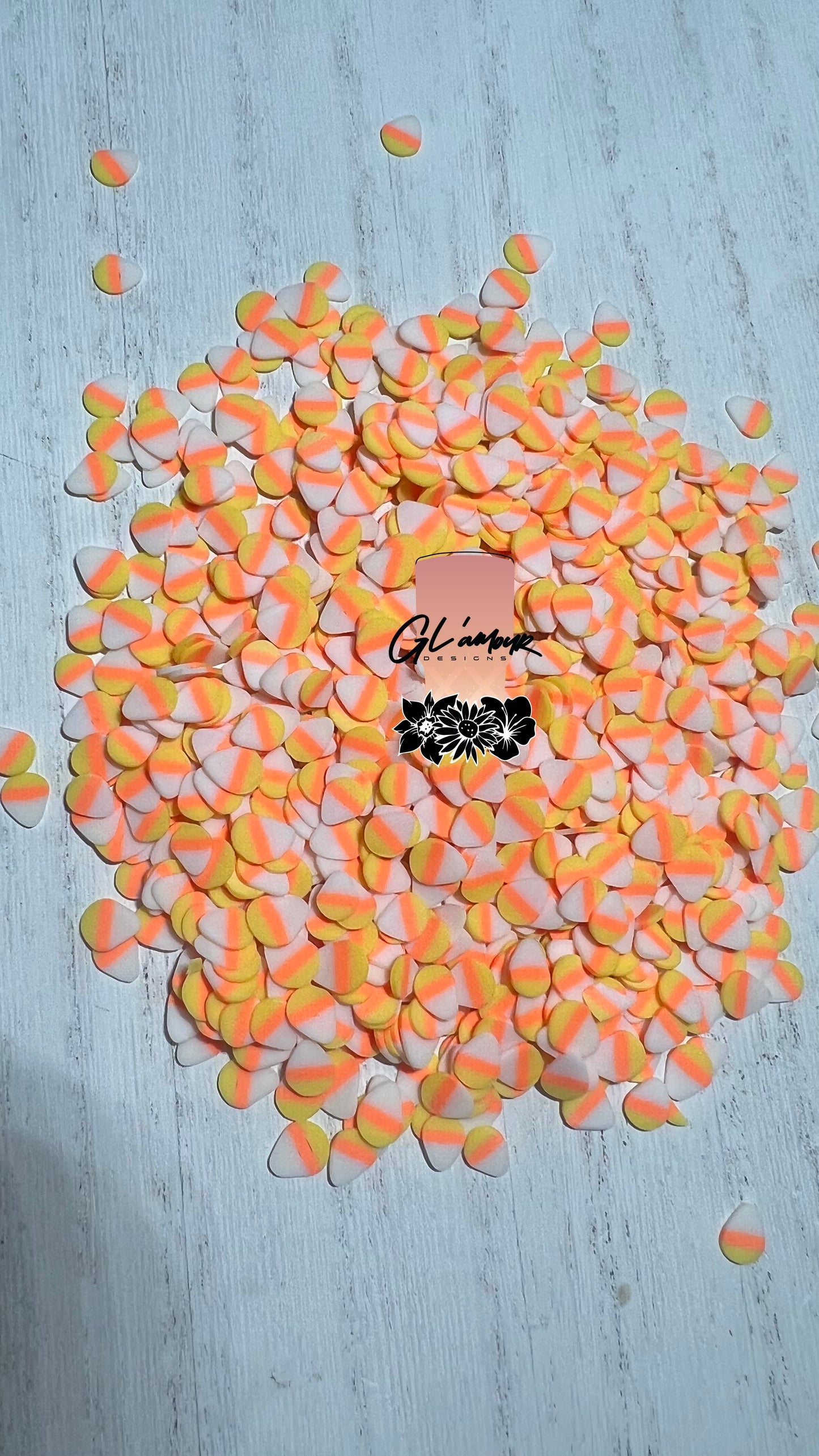 Candy Corn Polymer Slices- 5mm Small
