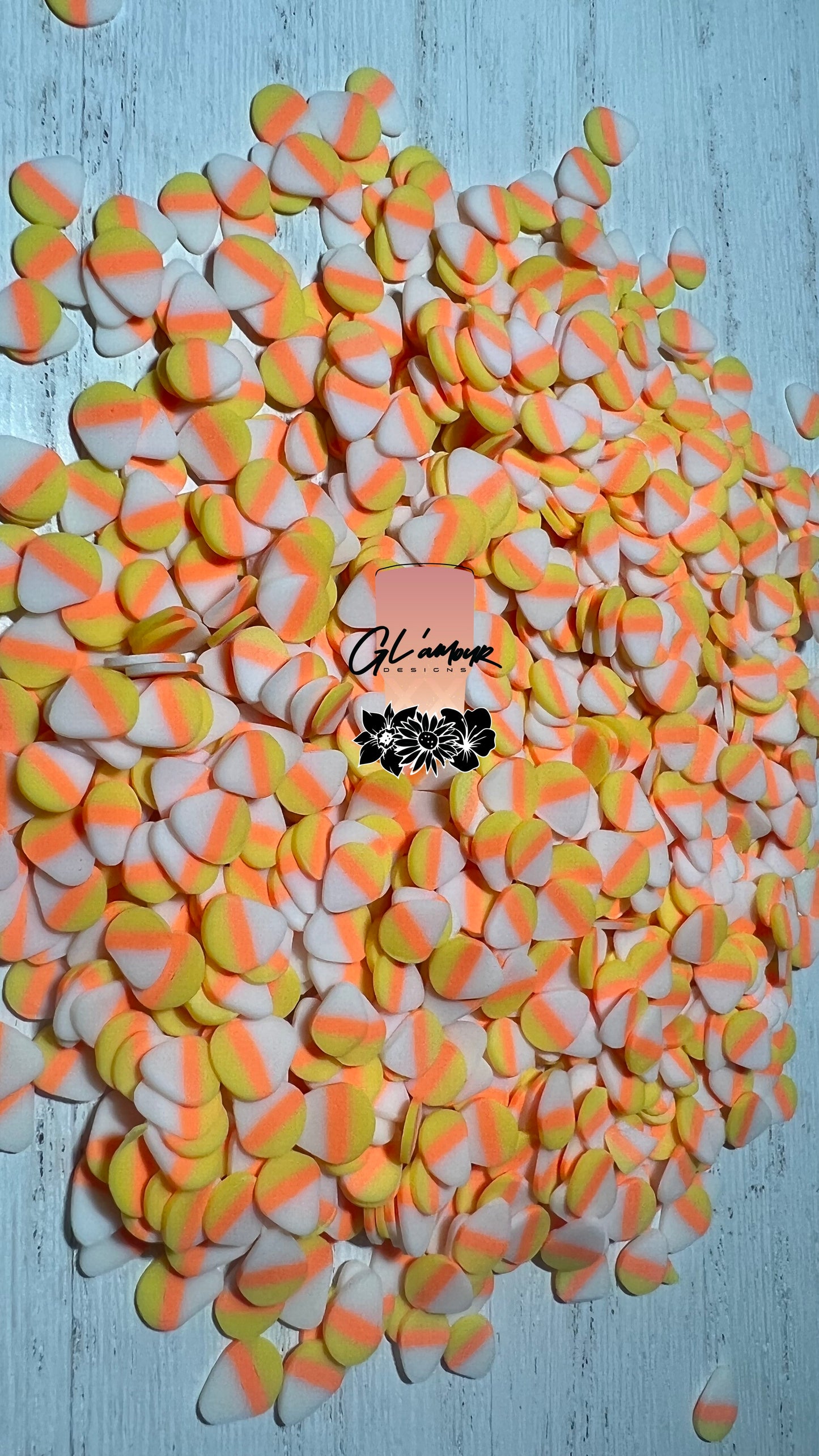 Candy Corn Polymer Slices- 5mm Small
