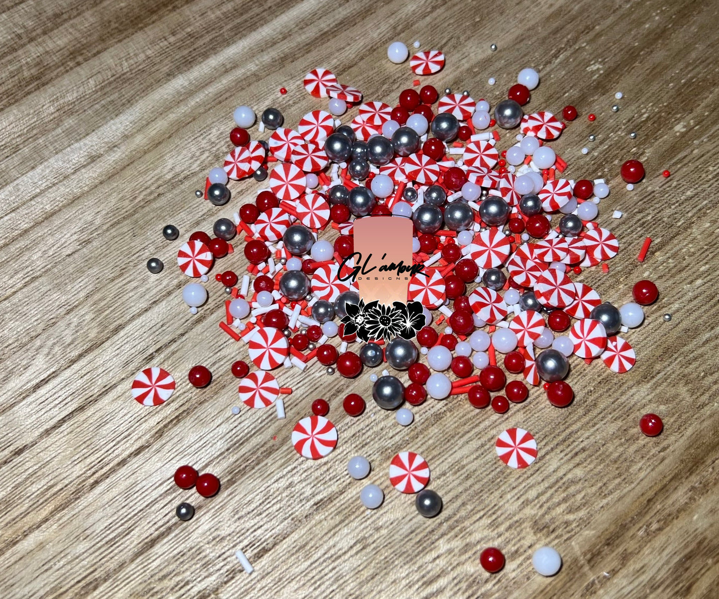 Christmas Candy Mix Polymer Clay Slices/ Beads