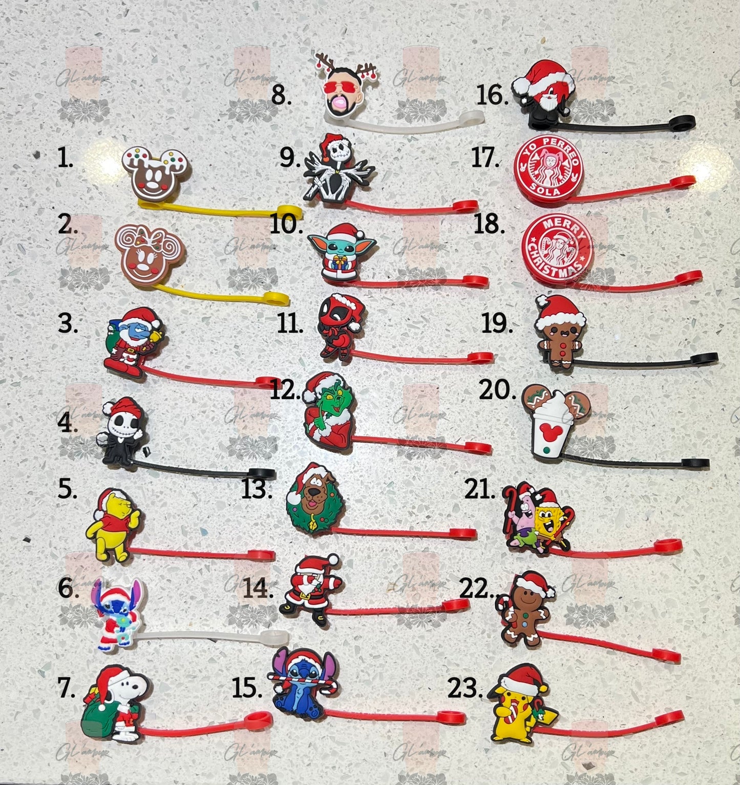 Christmas Mix Straw Toppers