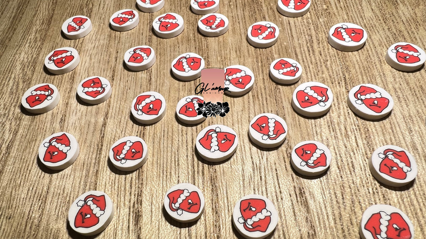 Corazoncito Santa Polymer Slices- 10mm Large