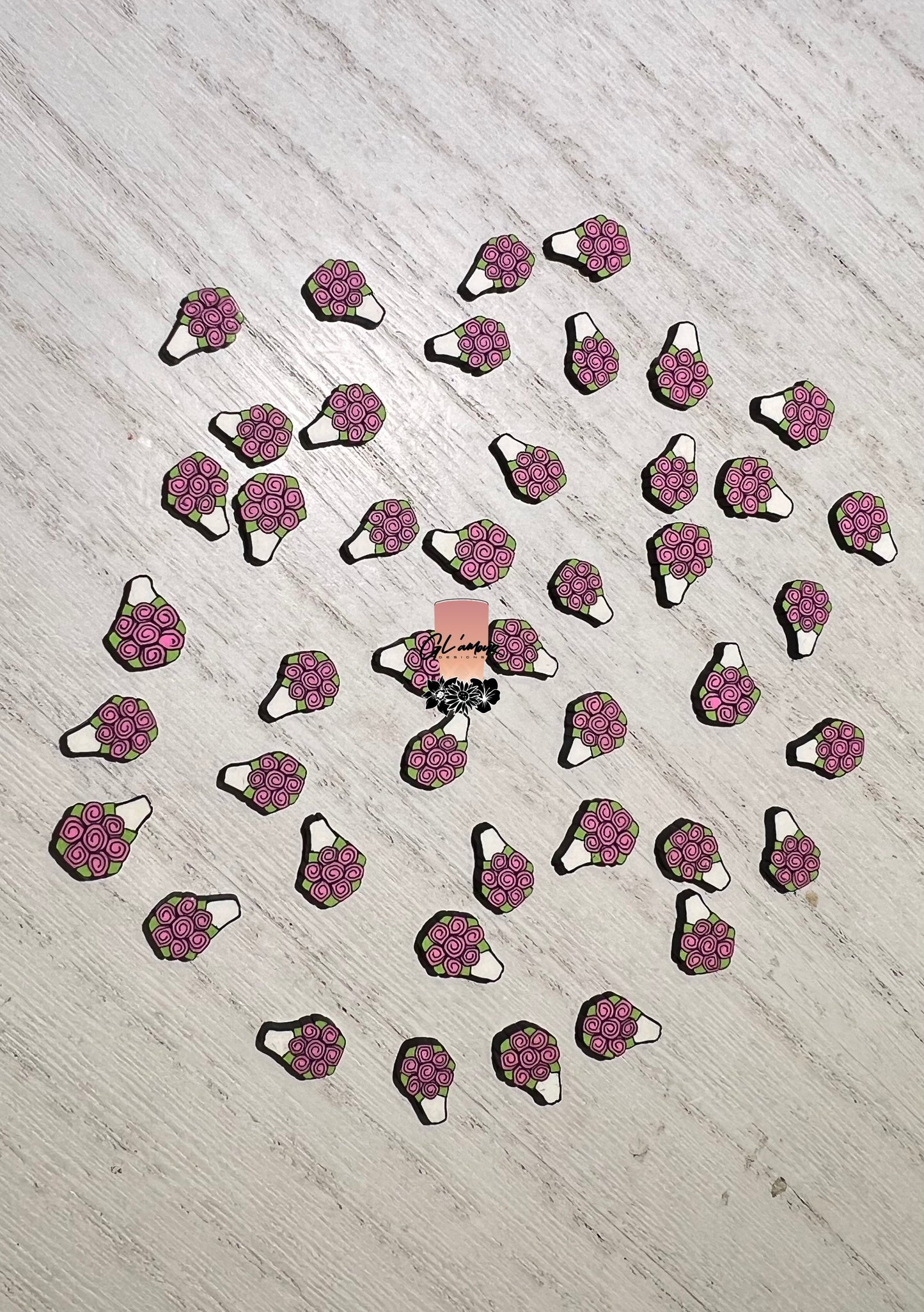 Floral Bouquet Polymer Slices- 10mm Large