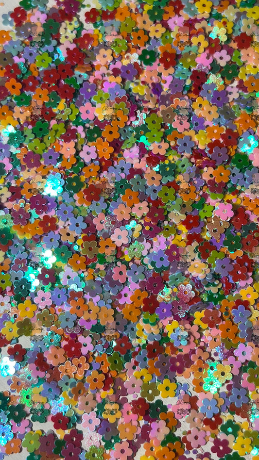 Flower Shape Multi-Colored Glitter