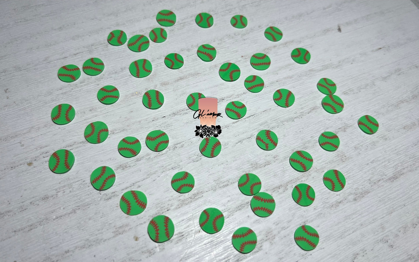 Green Softball Polymer Slices- Large 10mm