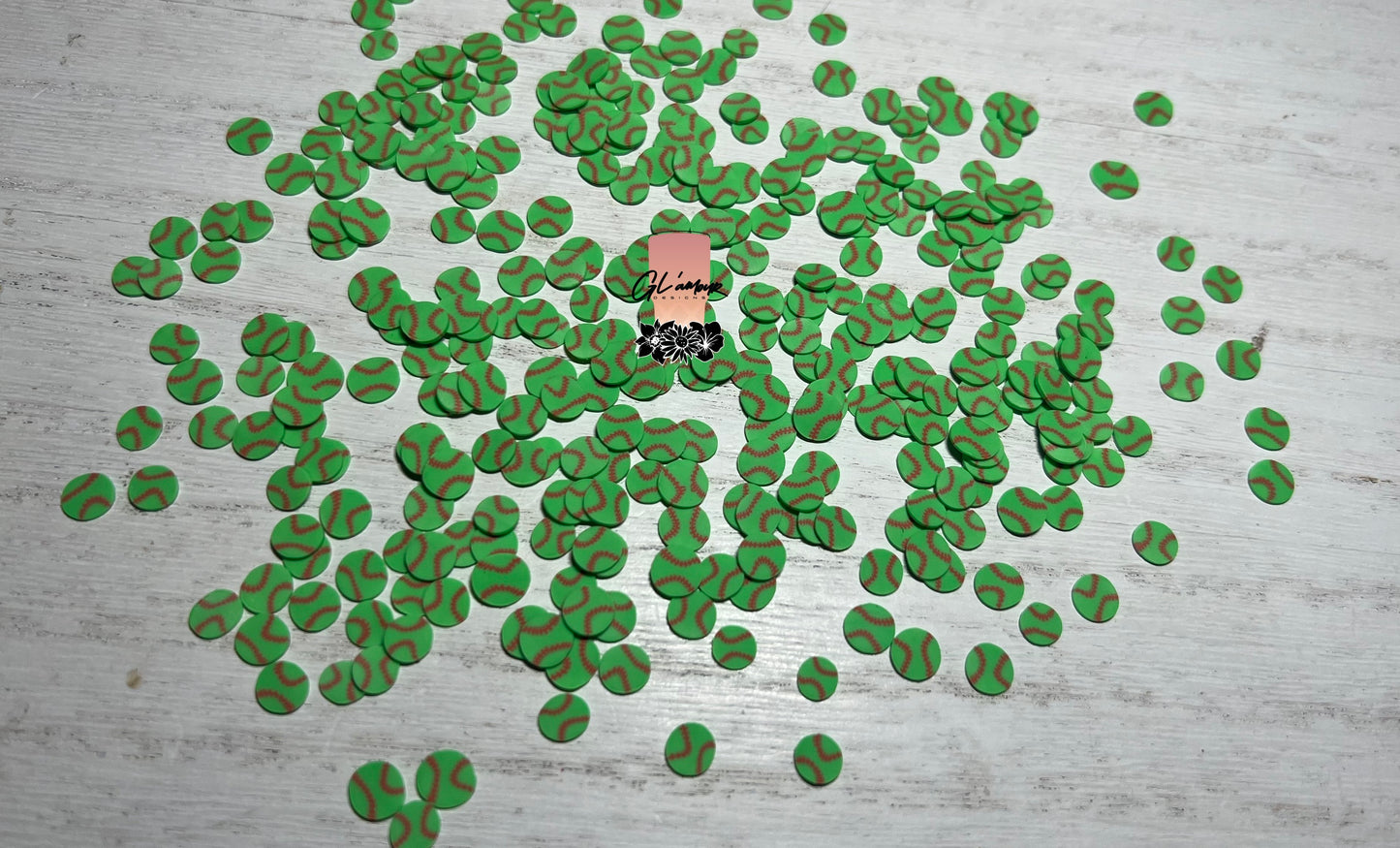 Green Softball Polymer Slices- Small 5mm