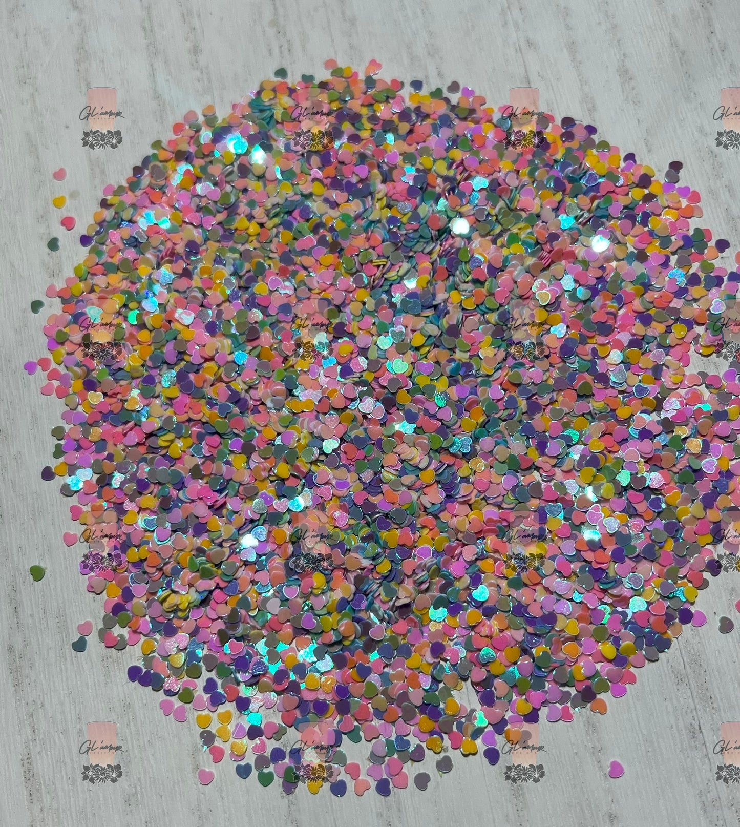 Multi-Colored Heart Glitter