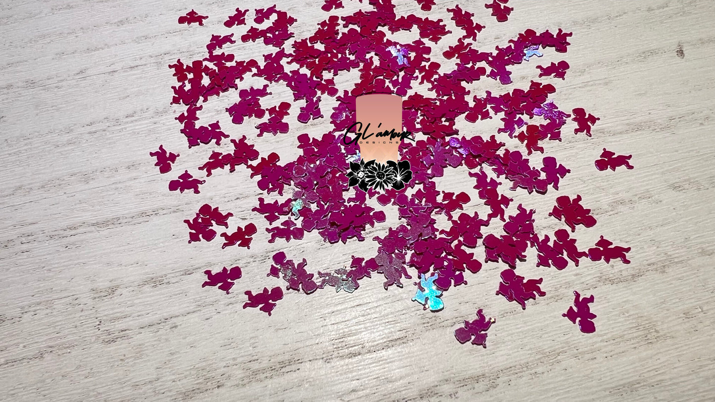 Hot Pink Holographic Cupid Glitter - 7mm