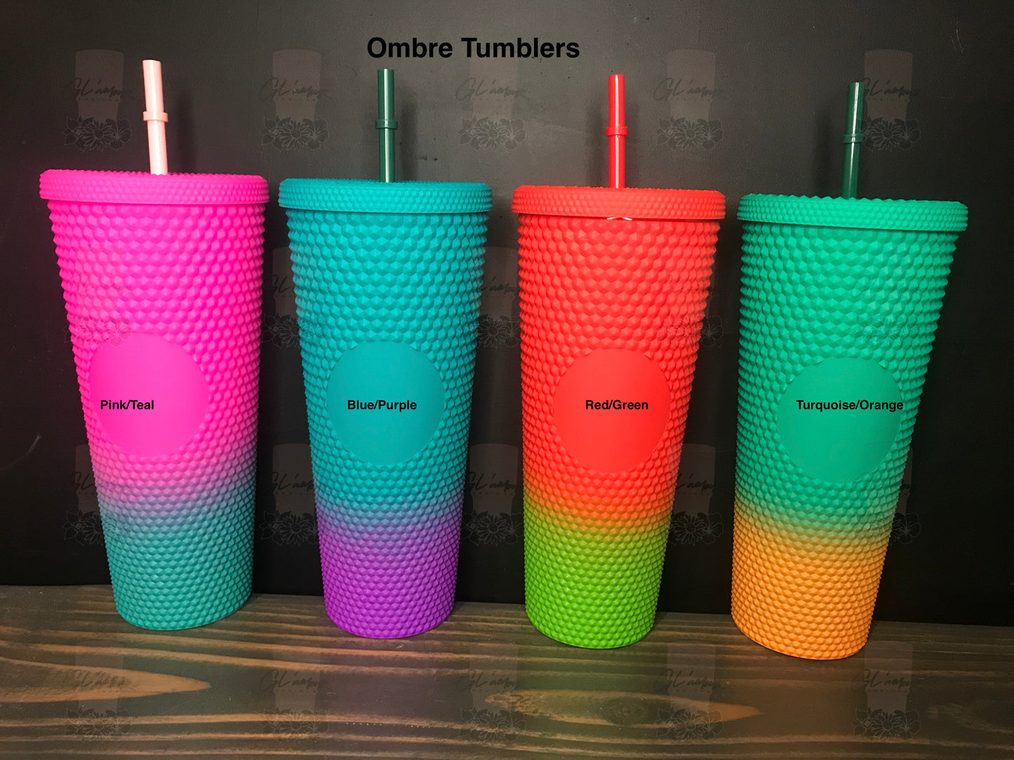 24 oz Studded Tumbler | Ombre Summer Hard Seltzer