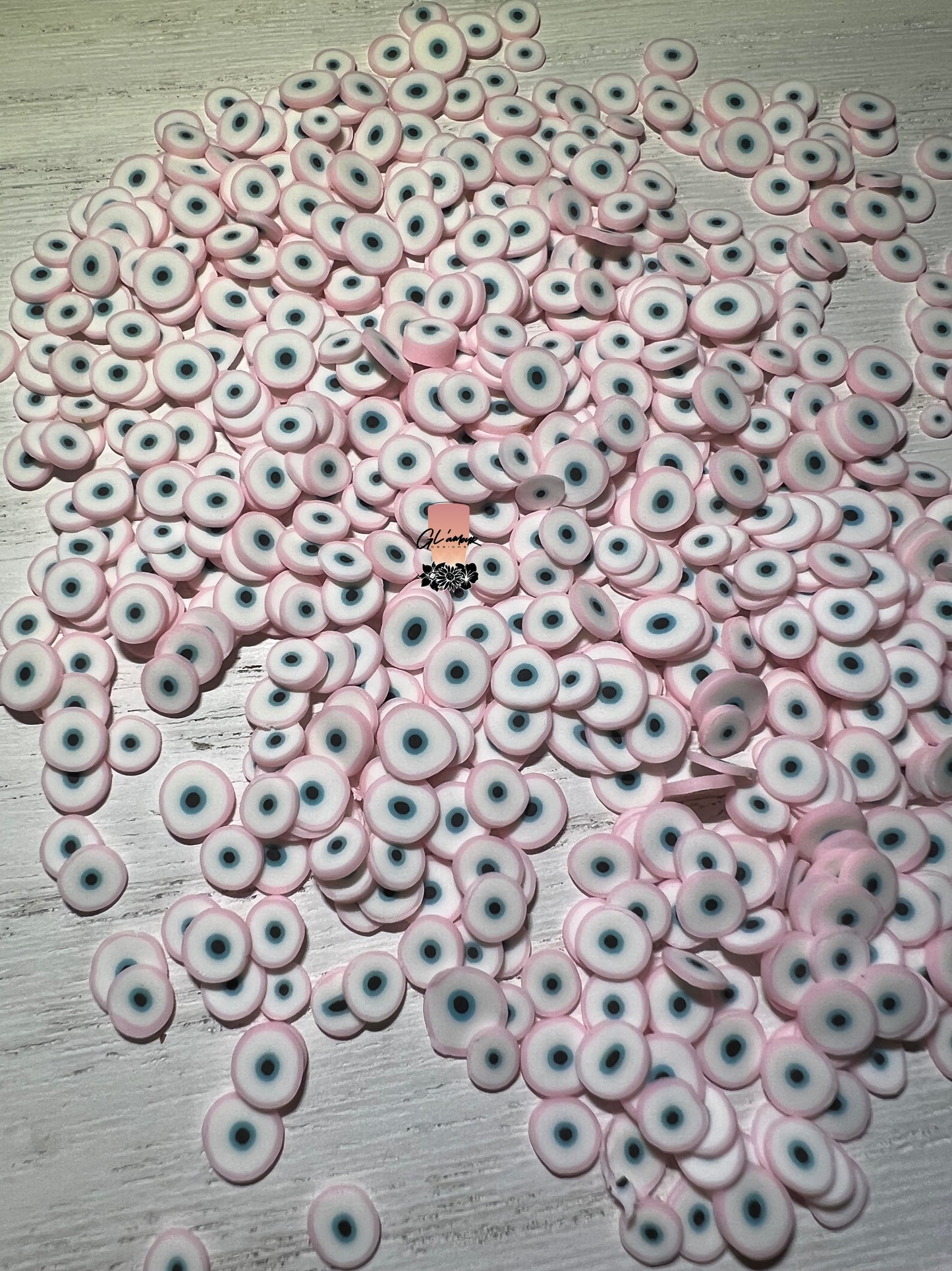 5mm Light Pink Ojo (Eyeball) Polymer Slices -small