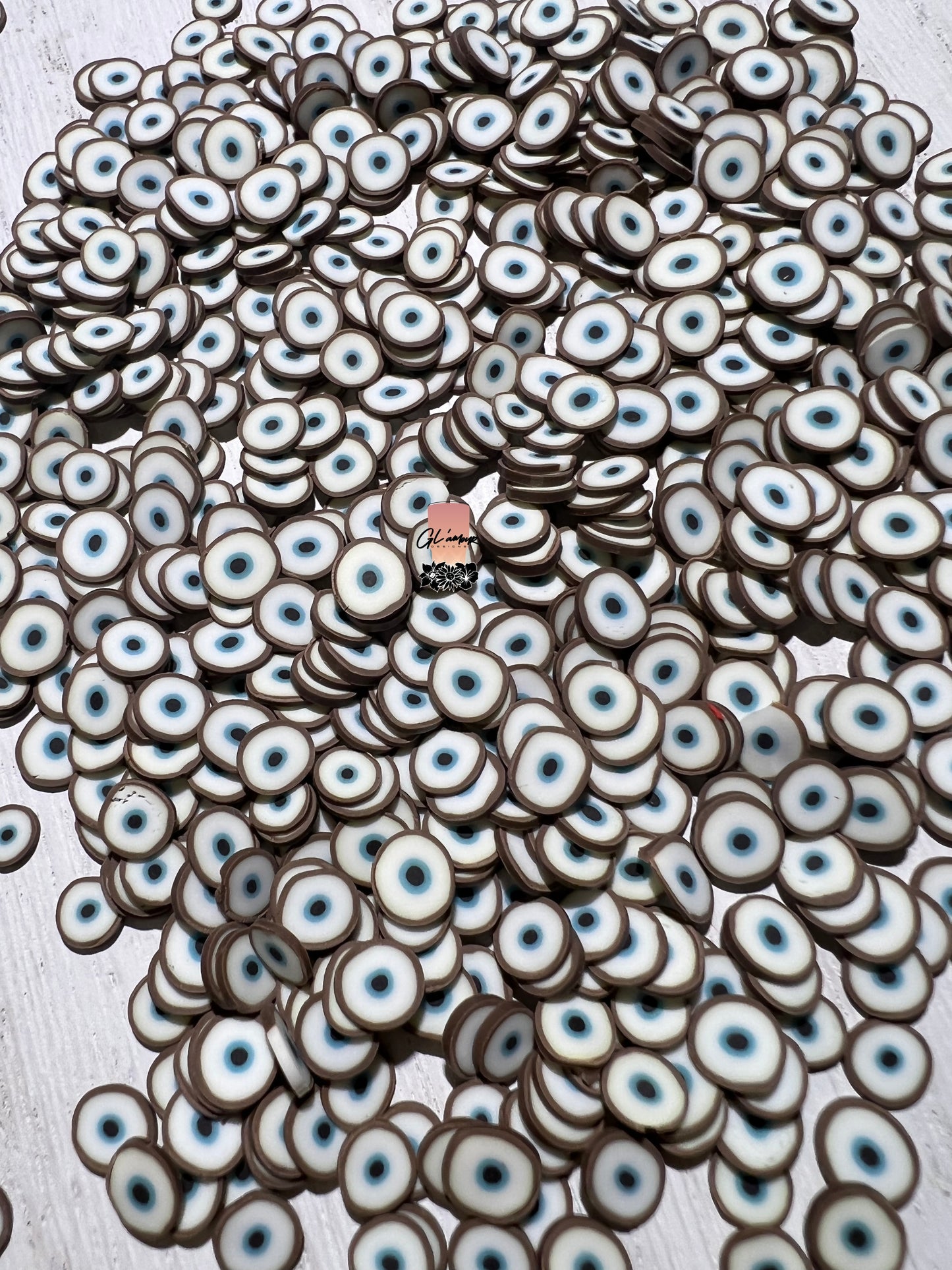 5mm Brown Ojo (Eyeball) Polymer Slices -small