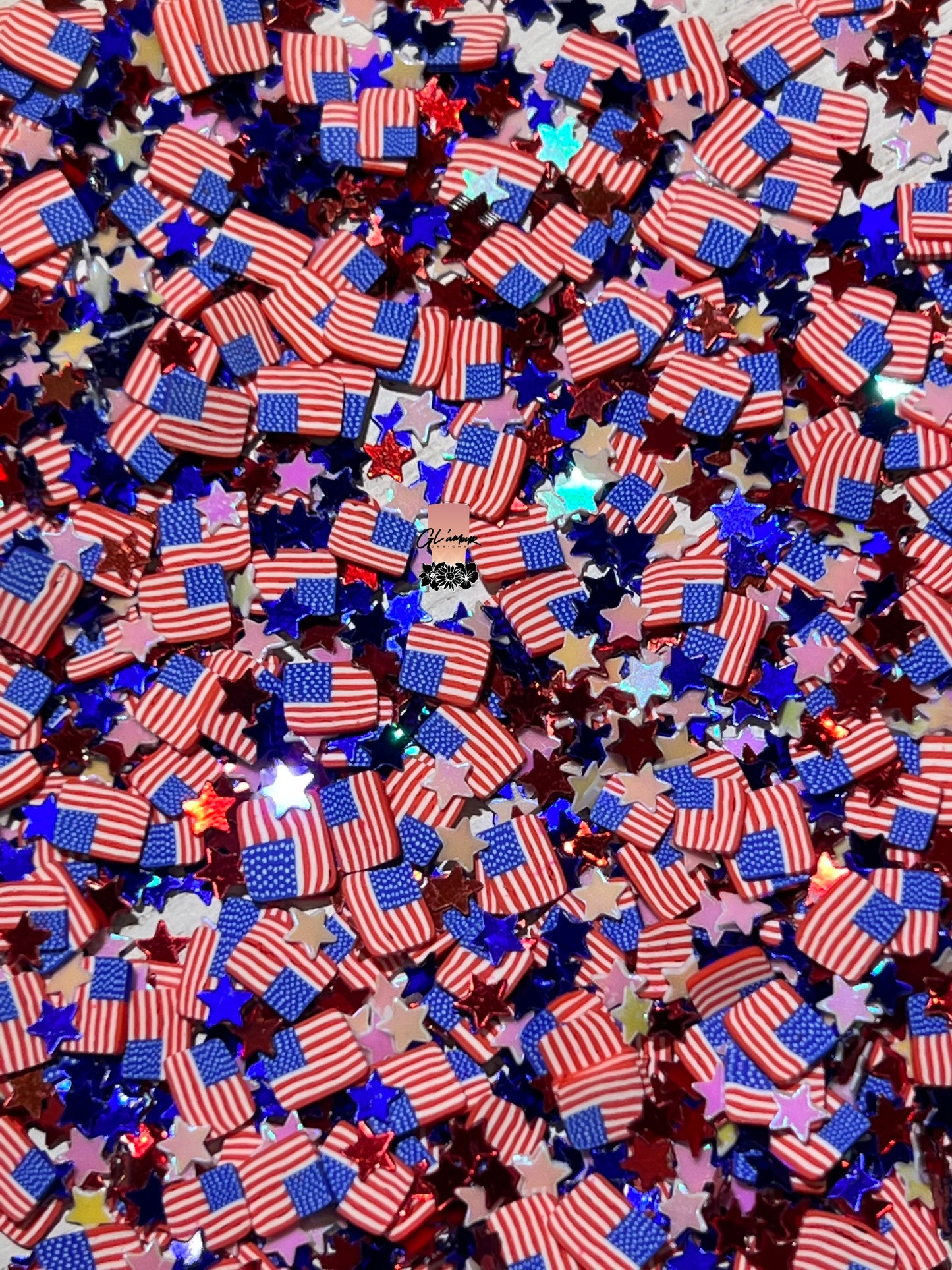 5mm U.S.A Flag Mix Polymer Slices -small