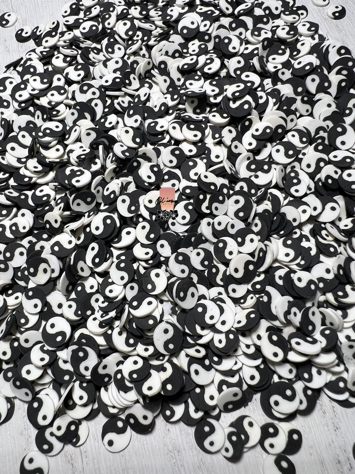 5mm Yin Yang Polymer Slices -small