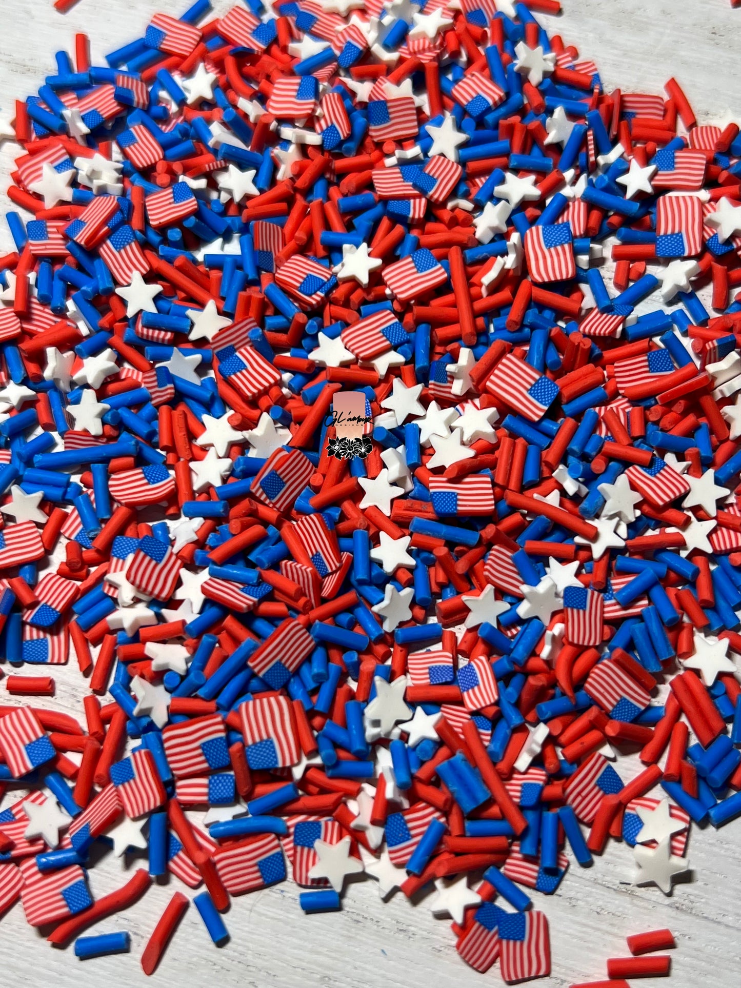 5mm Forth of July Mix Polymer Slices -small