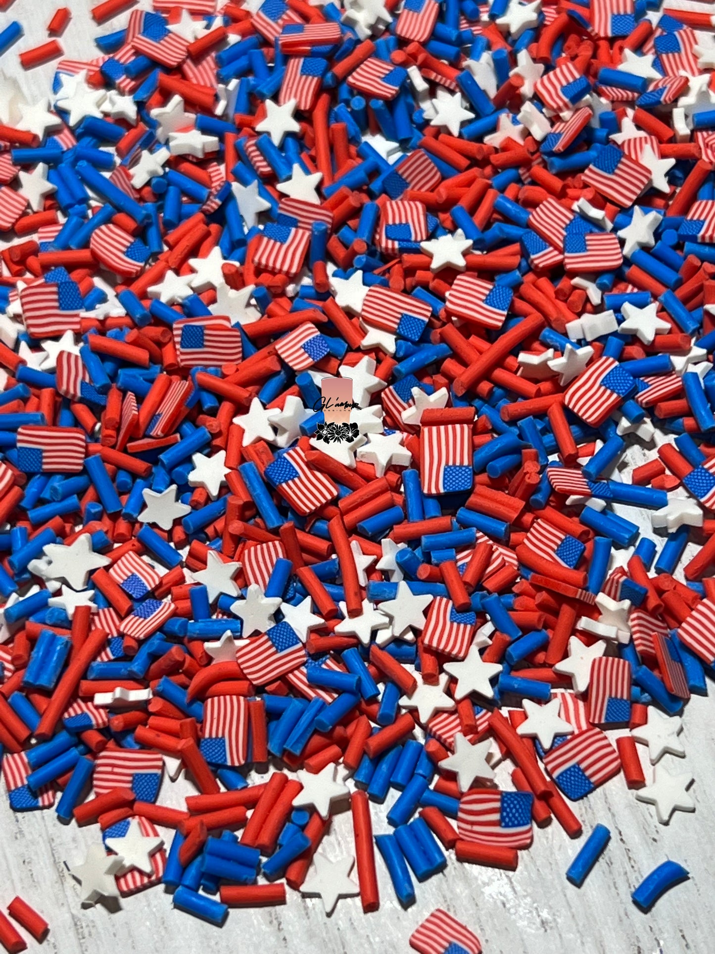 5mm Forth of July Mix Polymer Slices -small