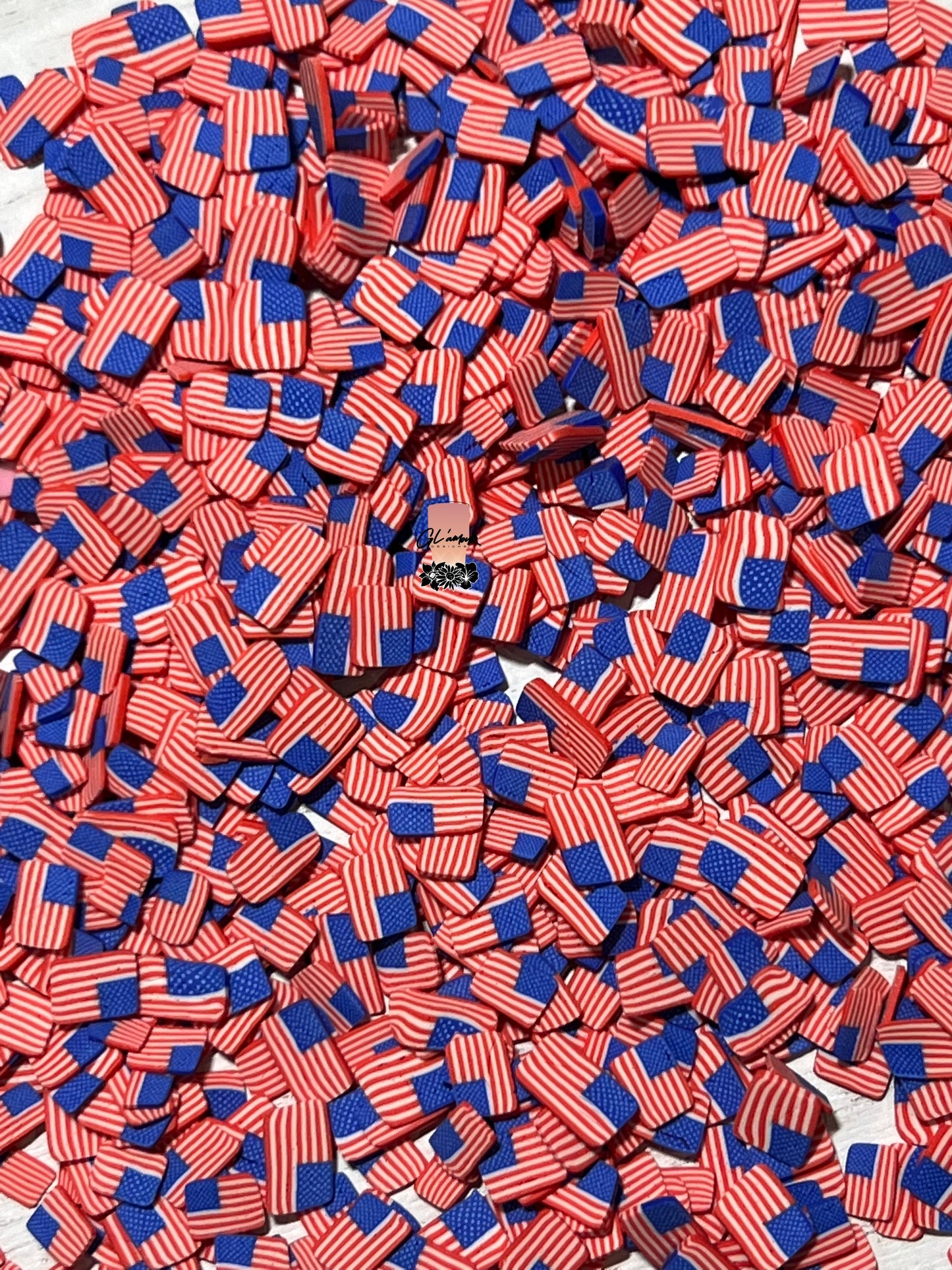 5mm U.S. Flags Polymer Slices -small