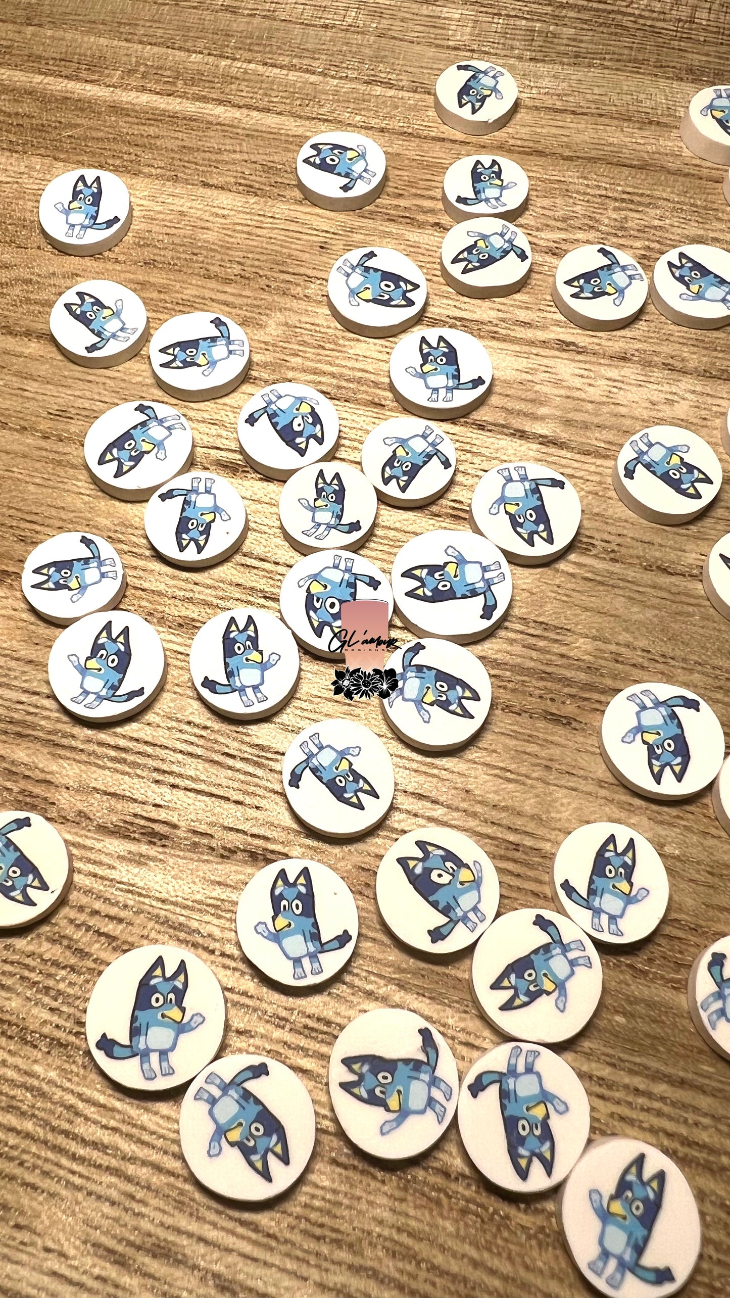 Blue Dog Polymer Slices- 10mm Large
