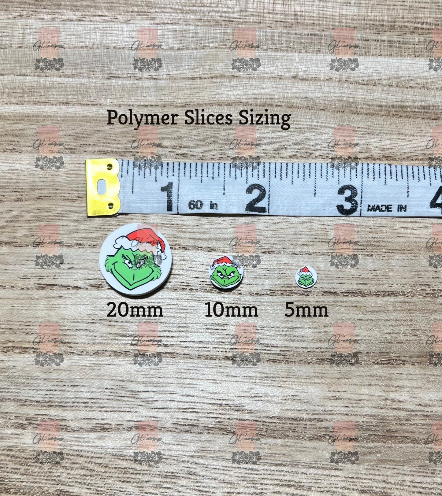 Green Guy with Hat Polymer Slices- 20mm X-Large