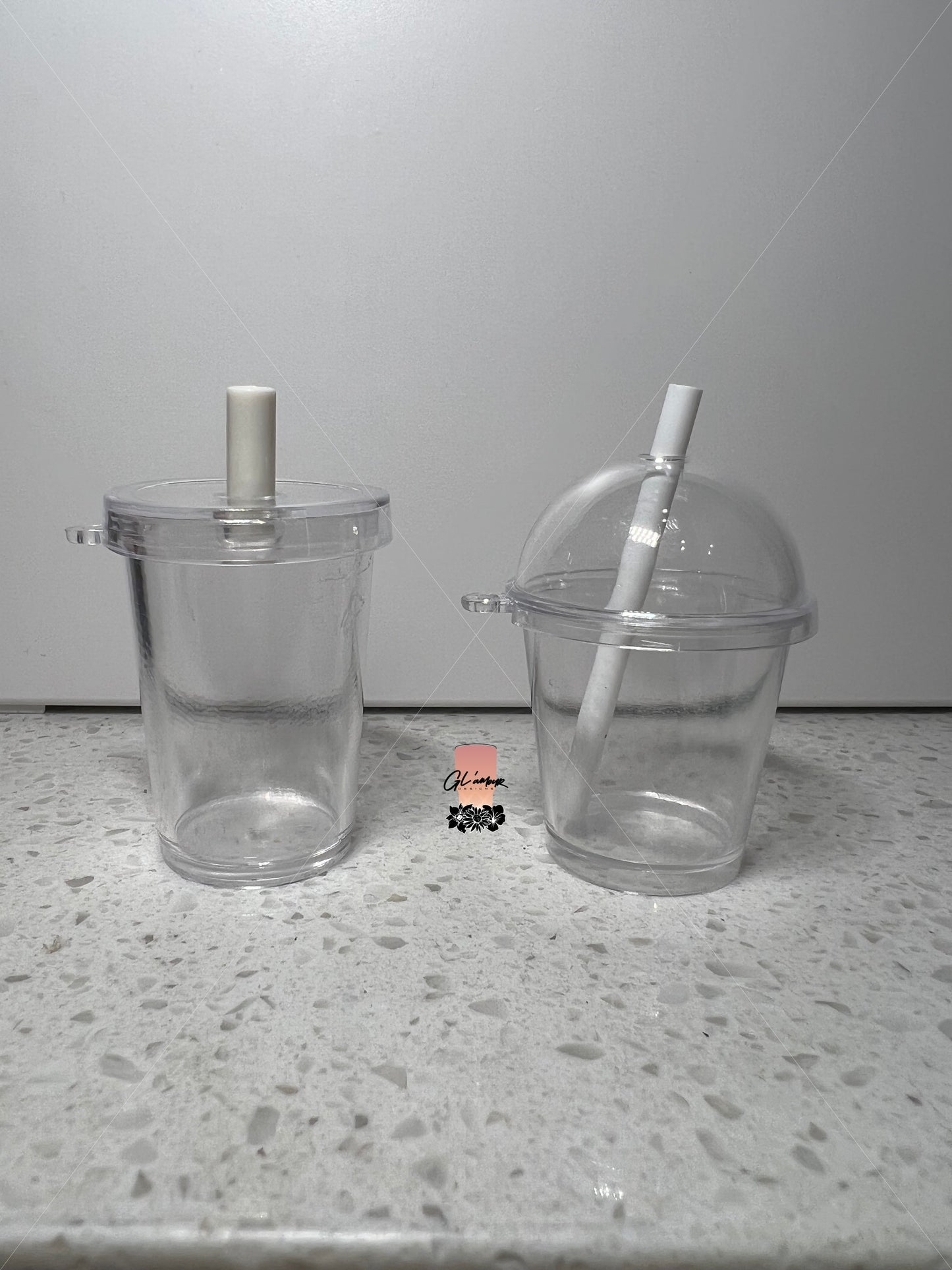Miniature DIY Keychain Cups with Straws