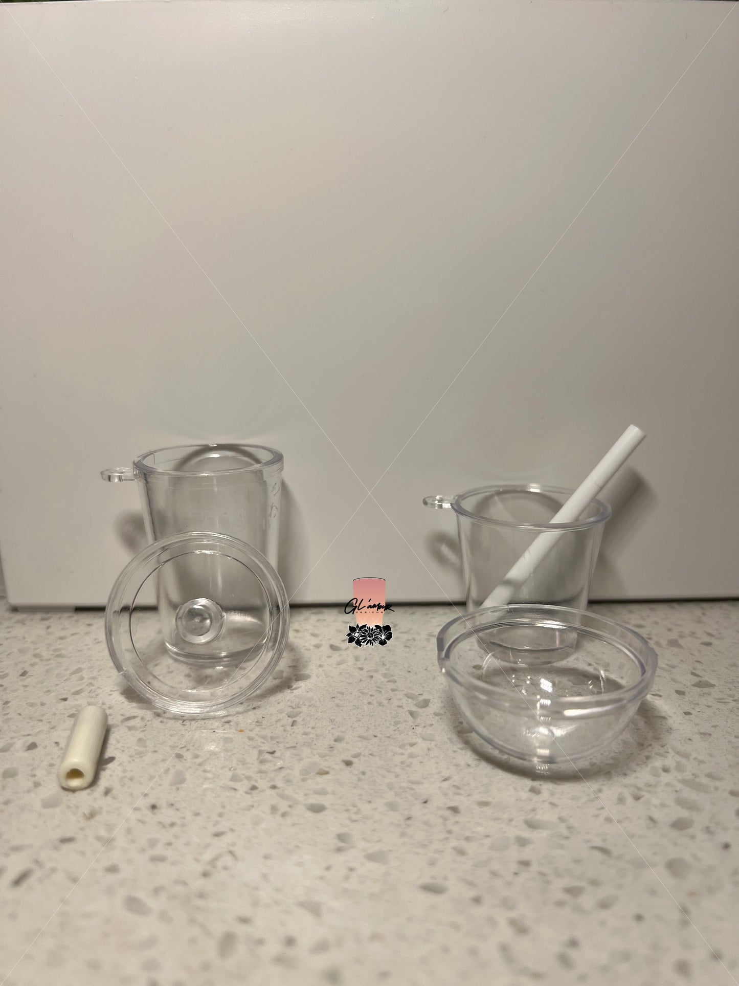 Miniature DIY Keychain Cups with Straws