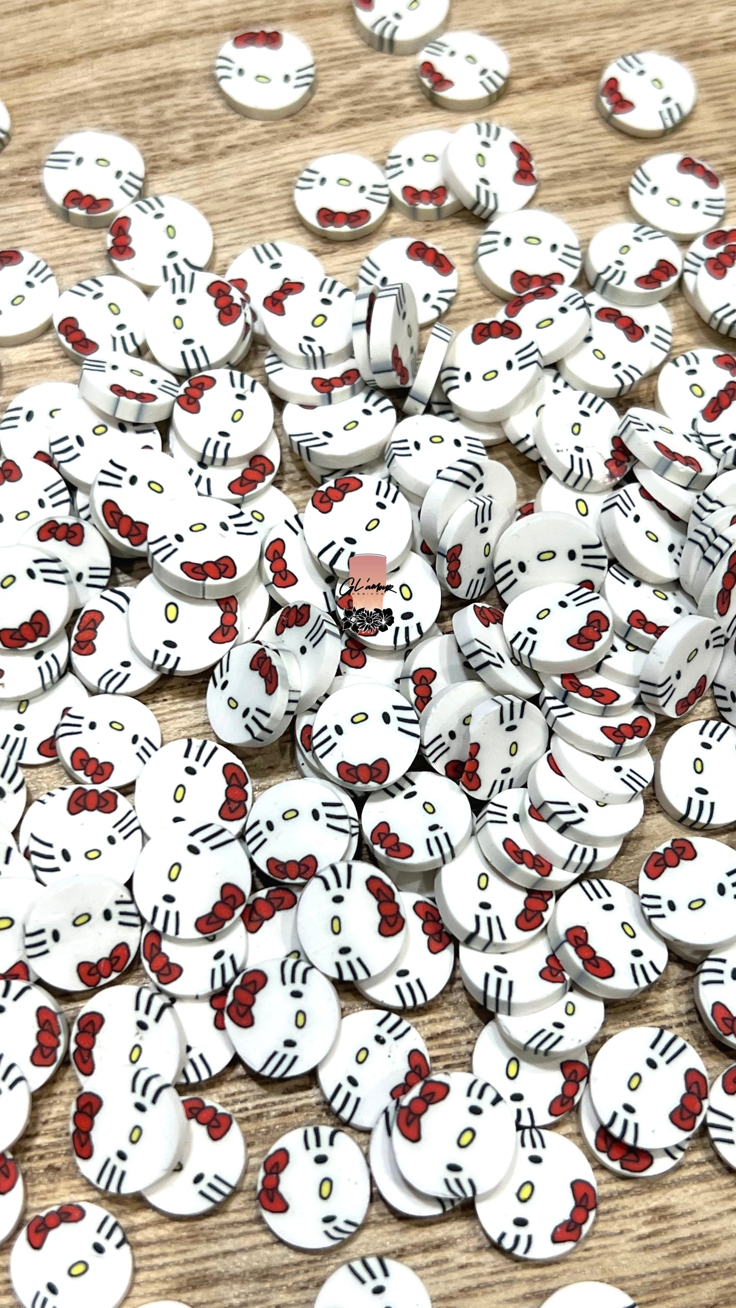 Kitty Face Polymer Slices - 10mm Large