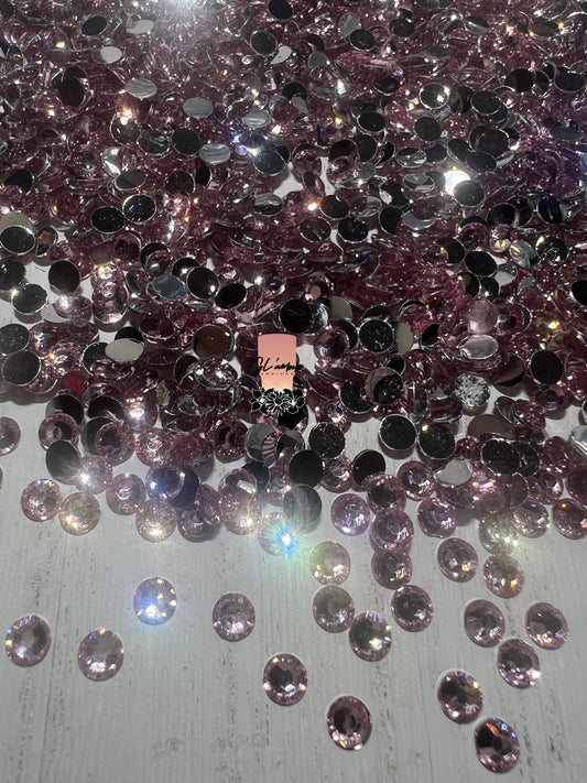 Pink Resin Rhinestones - 1000 pcs