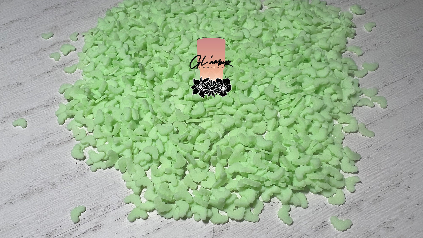 Lime Green Bats Polymer Slices- 5mm Small