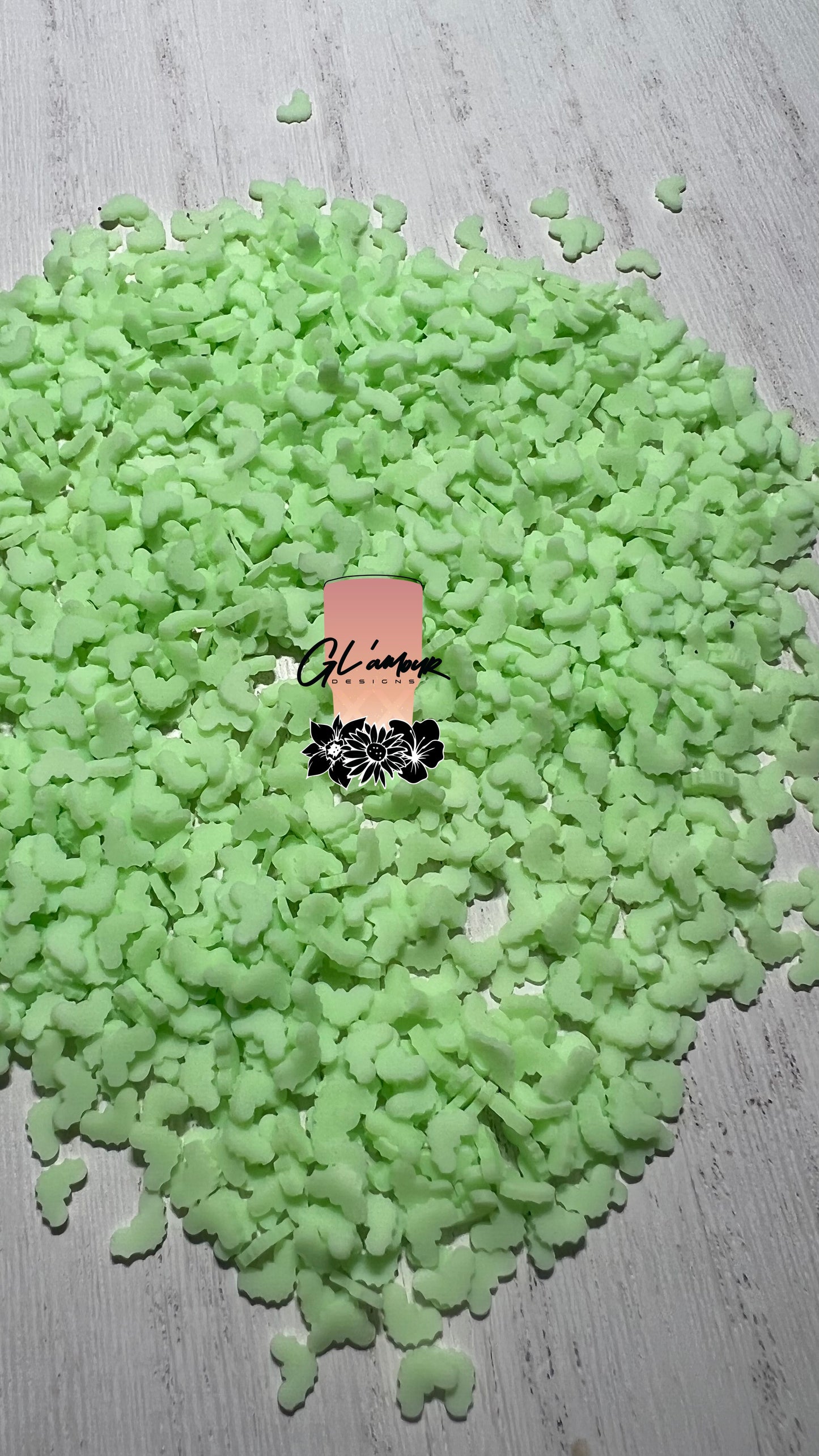 Lime Green Bats Polymer Slices- 5mm Small