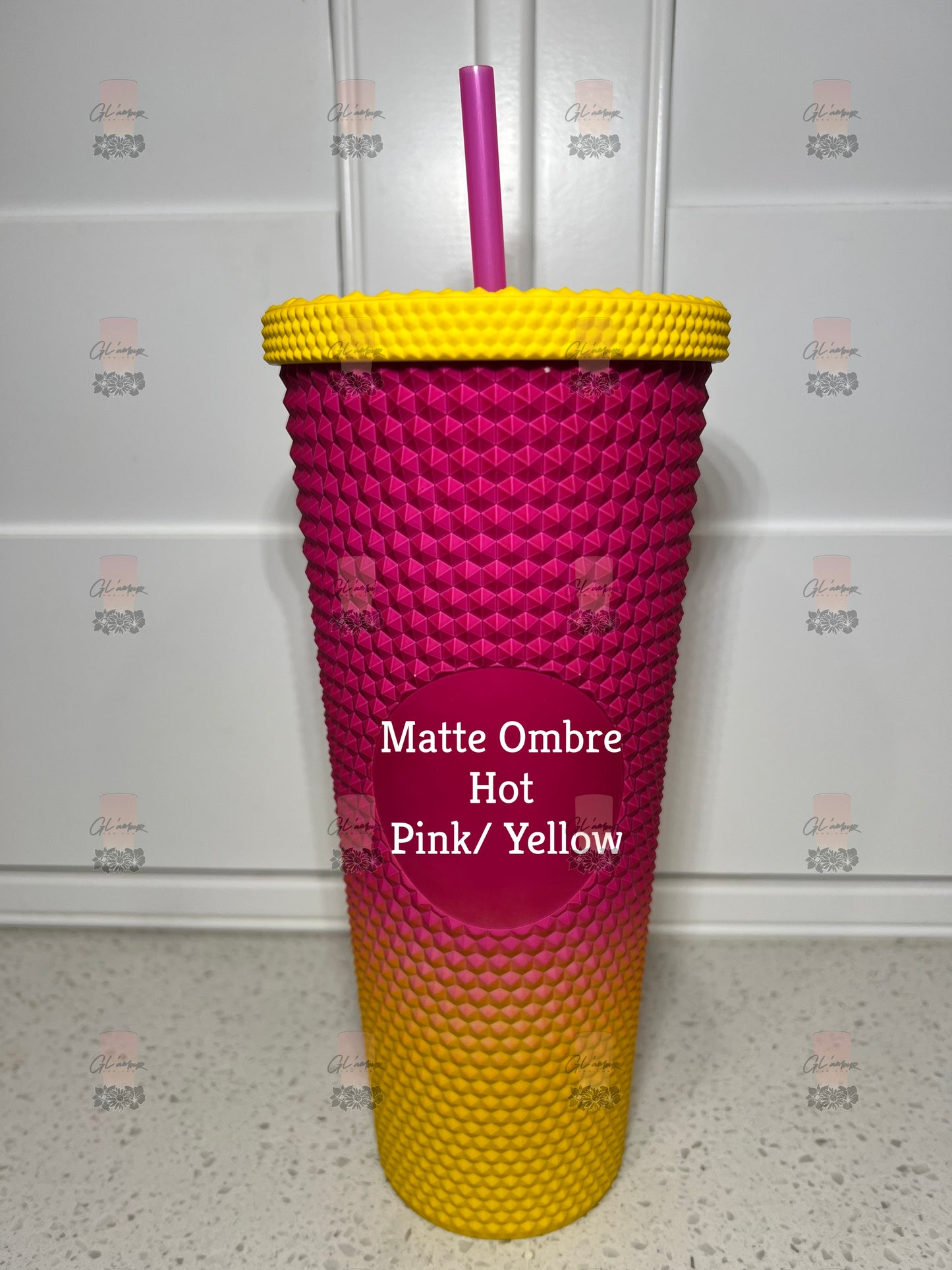 Matte Ombre Hot Pink/Yellow 24 oz