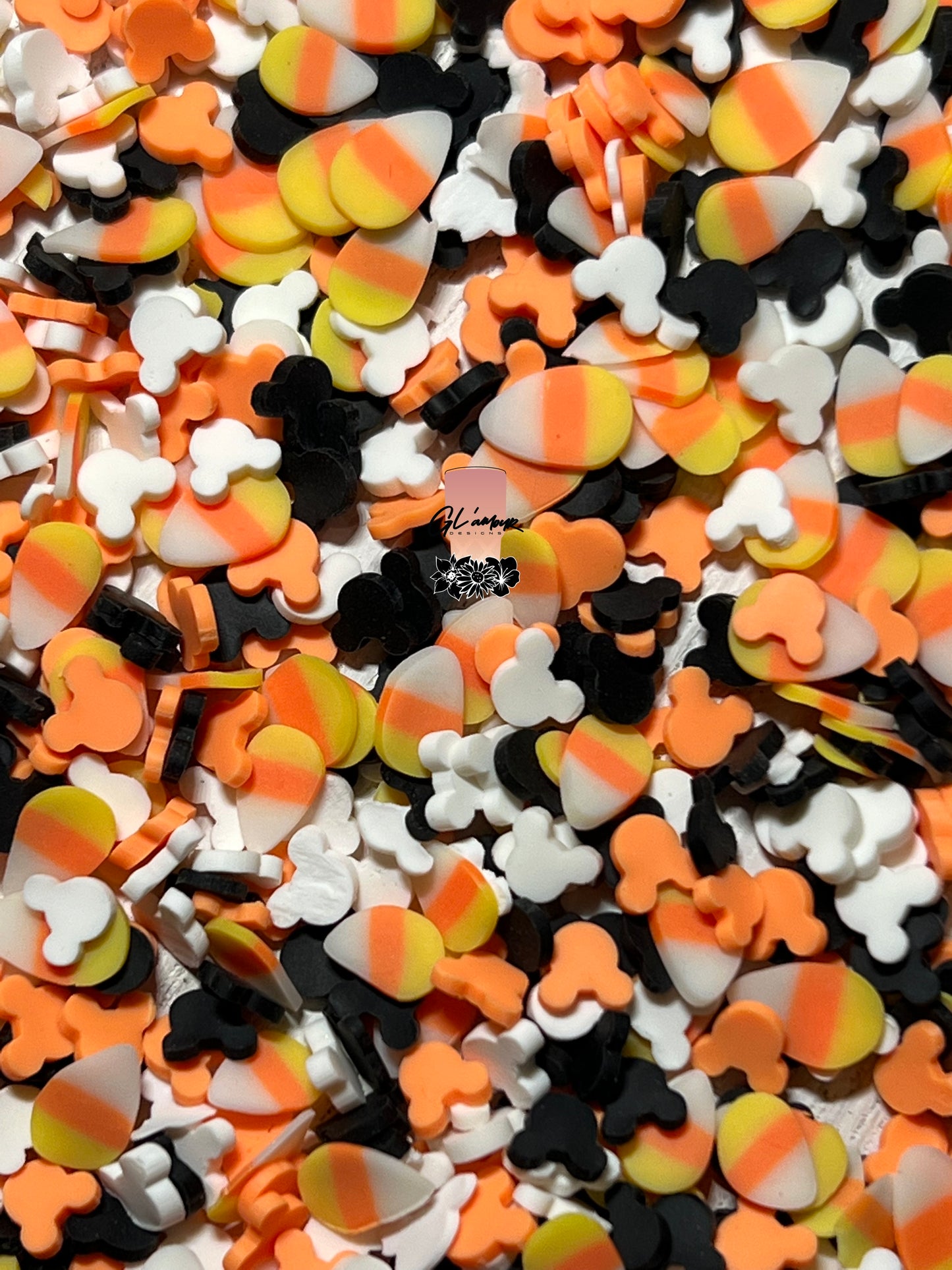 Mouse Candy Corn Mix Polymer Slices- 5mm Small