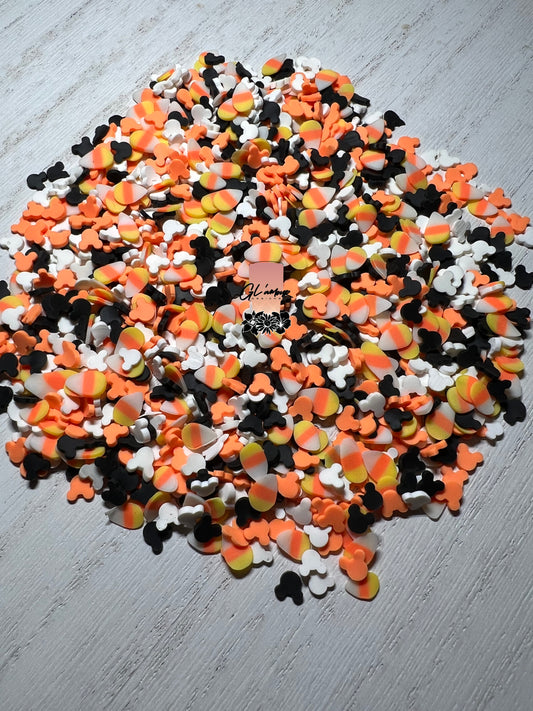 Mouse Candy Corn Mix Polymer Slices- 5mm Small